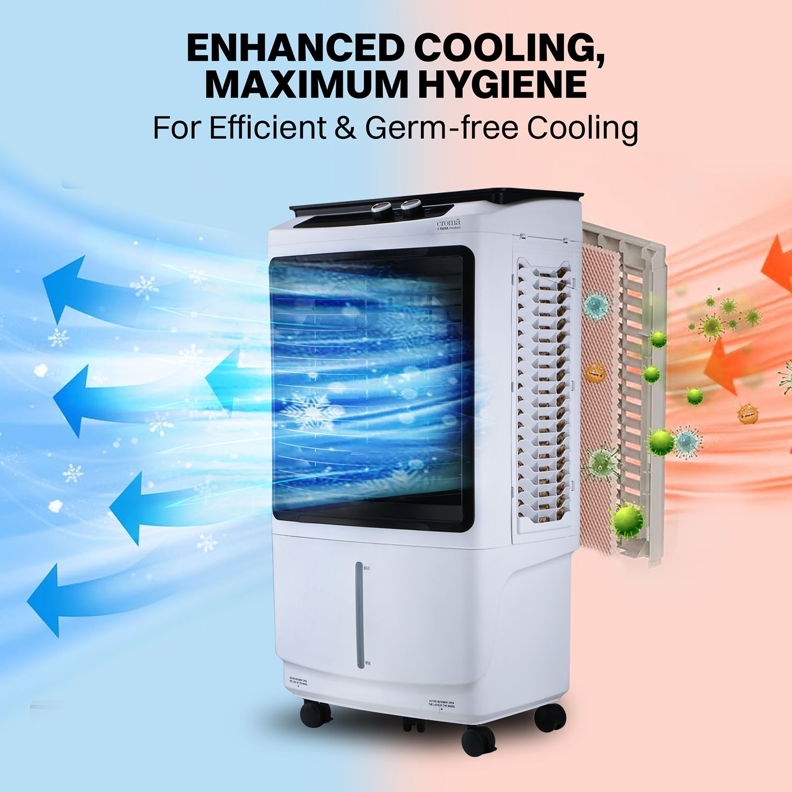 Croma 105 Litres Desert Air Cooler with 4 Way Air Deflection (Inverter Compatible, White, 2025 model)_13