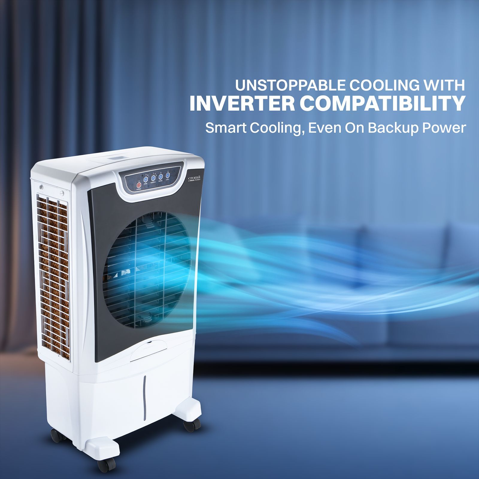 Croma 50 Litres Desert Air Cooler with Remote (Inverter compatibility, White, 2025 model)_9
