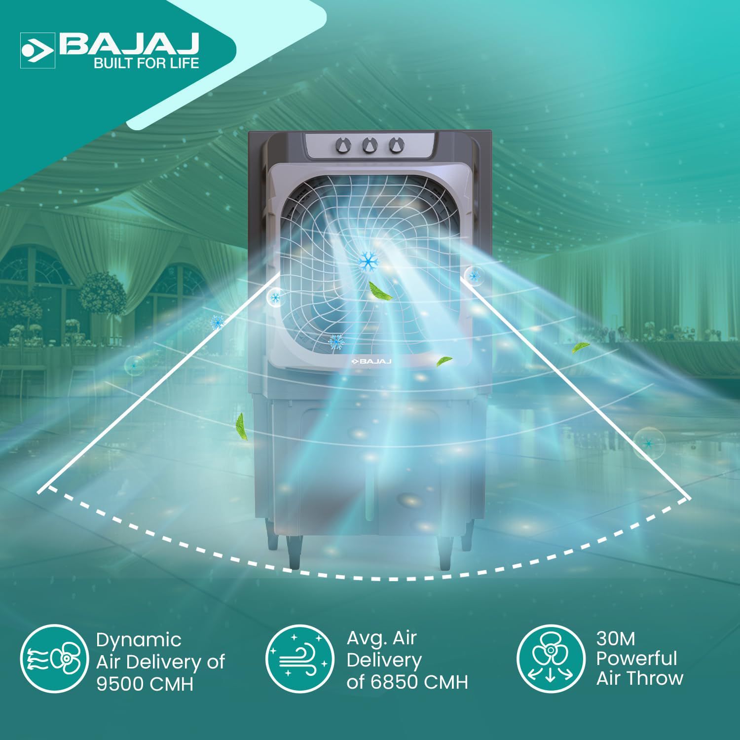 BAJAJ XForce 135 Litres Desert Air Cooler with Semi-Commercial Cooler (DuraMarine Pump, Gray)_9