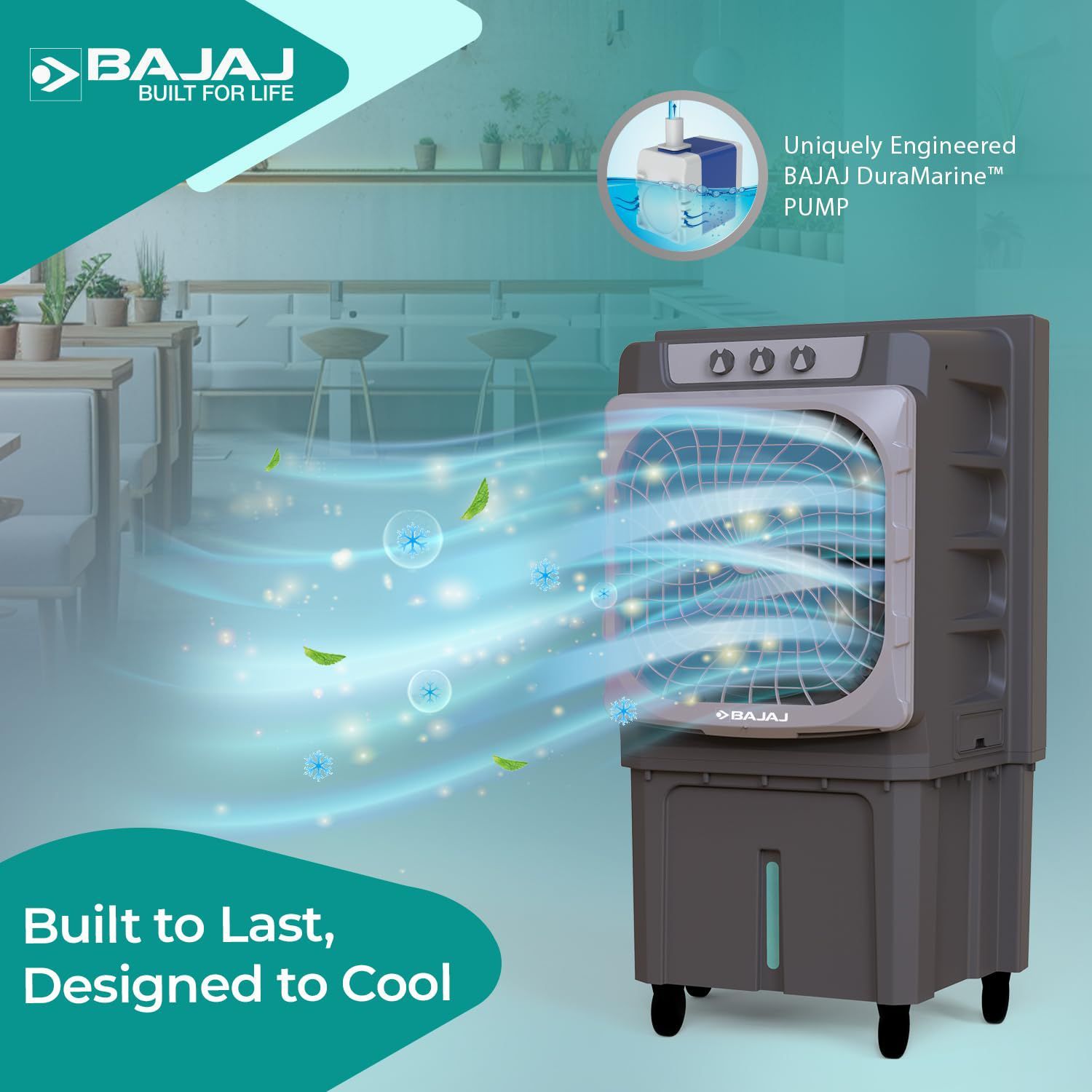 BAJAJ XForce 135 Litres Desert Air Cooler with Semi-Commercial Cooler (DuraMarine Pump, Gray)_11
