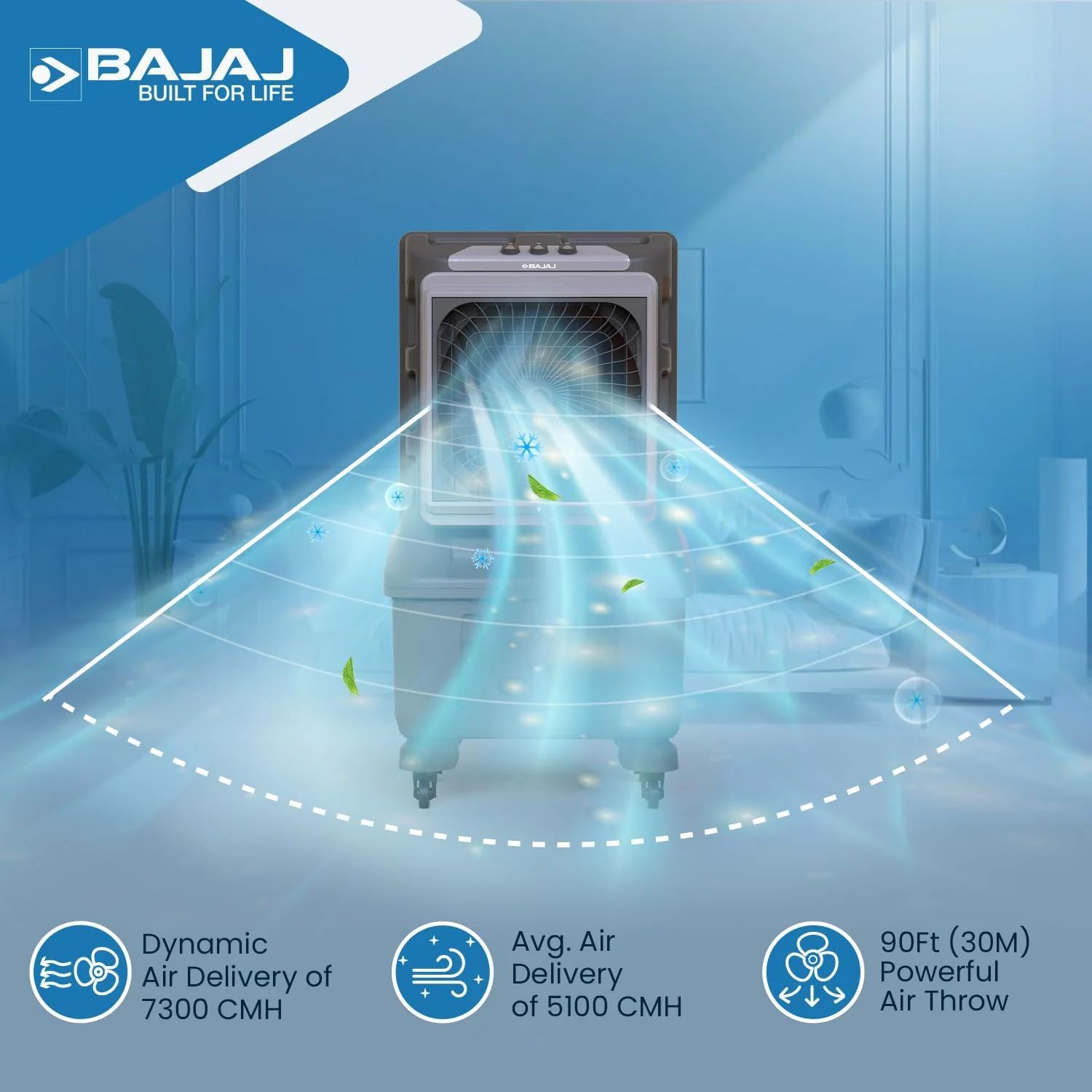 BAJAJ XForce 100 Litres Desert Air Cooler with DuraMarine Pump (3 Speed Control, Grey) BAJAJ XForce 100 Litres Desert Air Cooler with DuraMarine Pump (3 Speed Control, Grey)_2