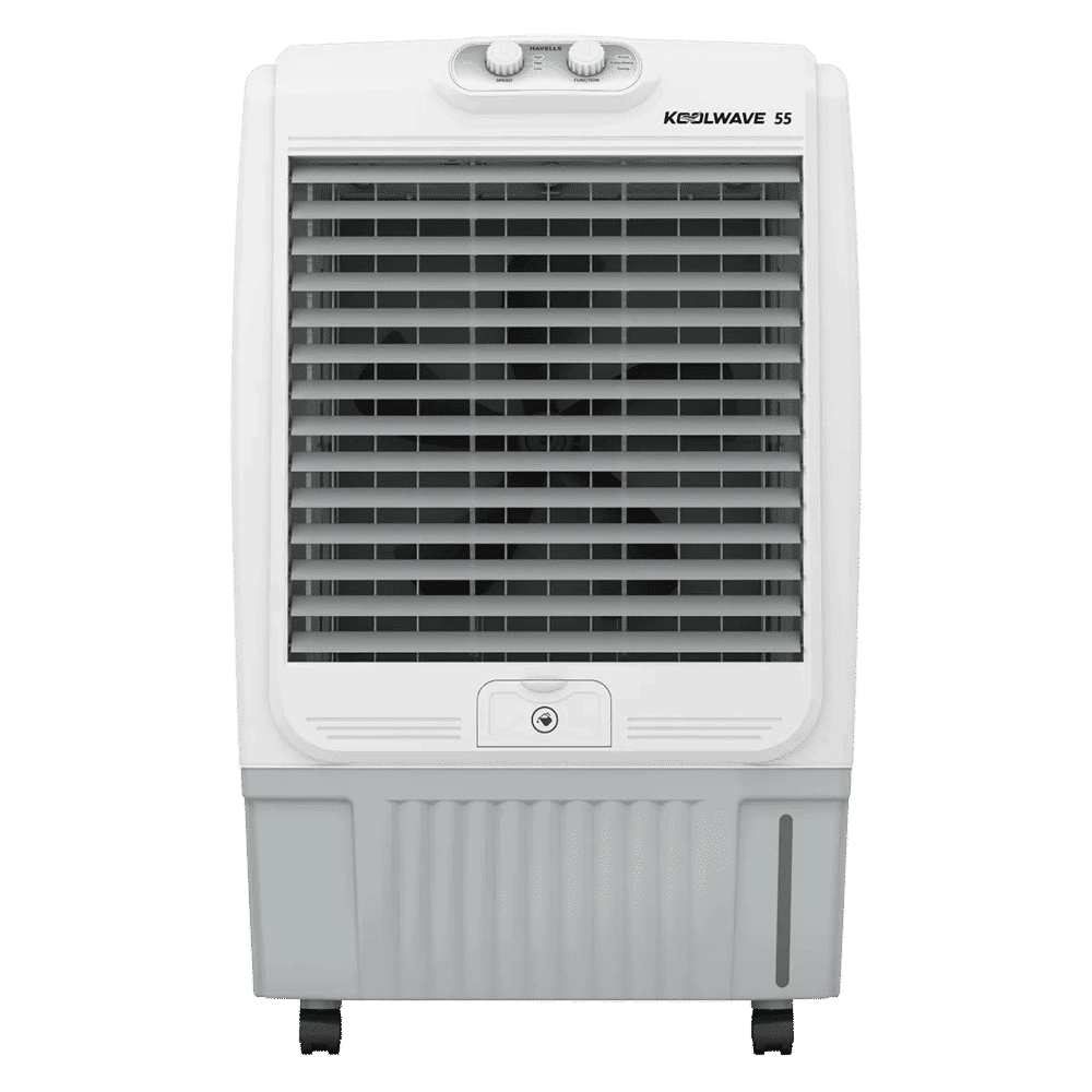 HAVELLS KoolWave 55 Litres Desert Air Cooler with Double Ball Bearing Motor (Fully Collapsible Louvers, White & Grey) HAVELLS KoolWave 55 Litres Desert Air Cooler with Double Ball Bearing Motor (Fully Collapsible Louvers, White & Grey)_1