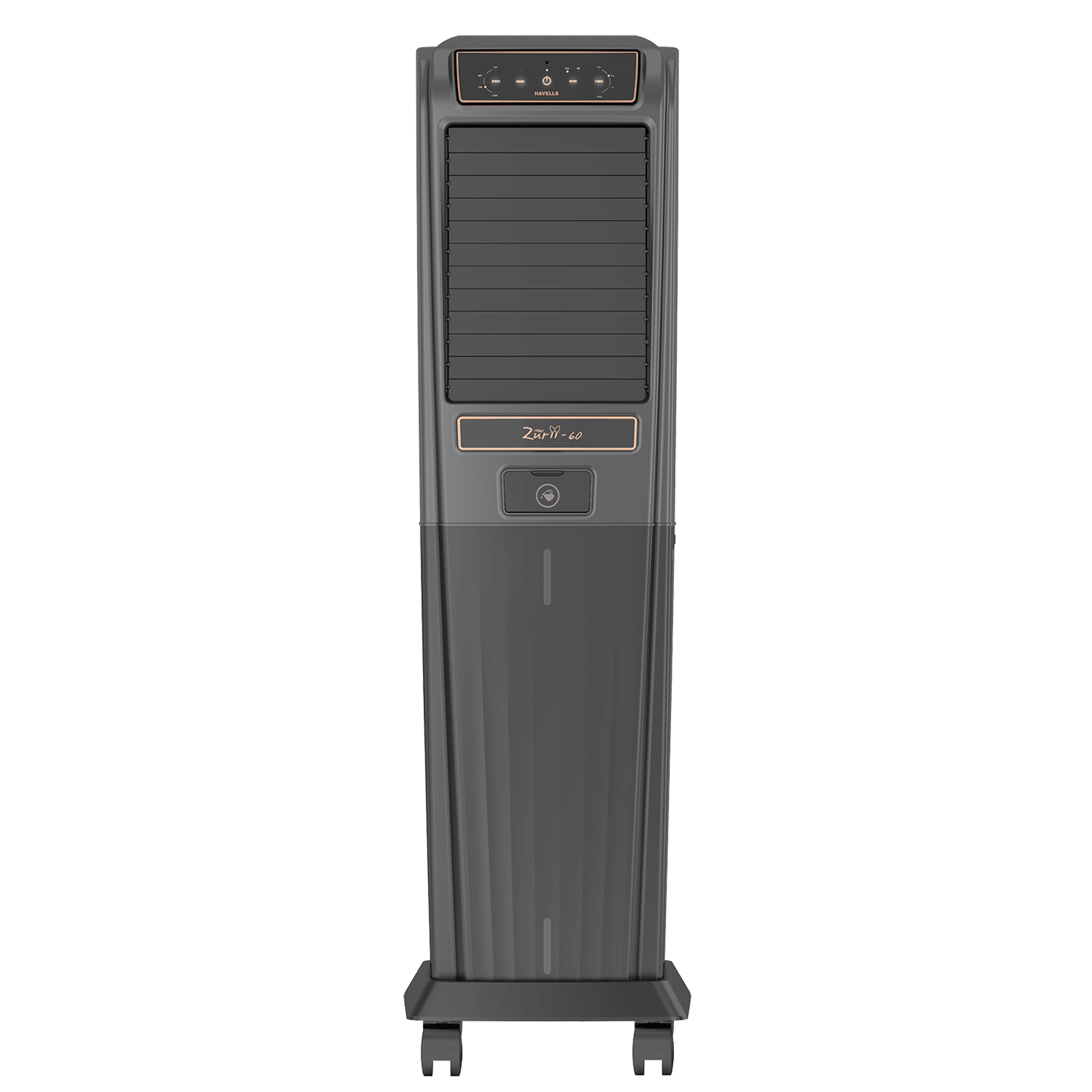 HAVELLS Zurii 60 Litres Tower Air Cooler with Dust Filter Net (Low Water Alarm, Black & Grey)_1