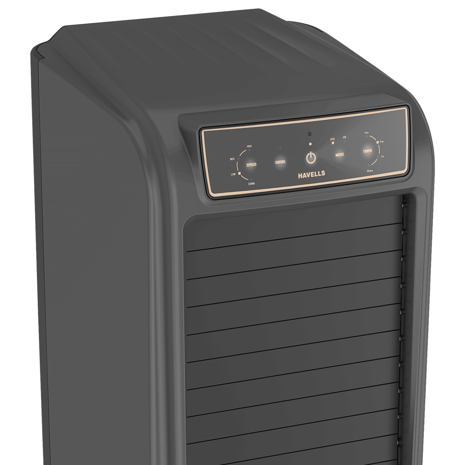 Havells Zurii 40 Litres Tower Air Cooler with Dust Filter Net (Low Water Alarm, Black & Grey) Havells Zurii 40 Litres Tower Air Cooler with Dust Filter Net (Low Water Alarm, Black & Grey)_4