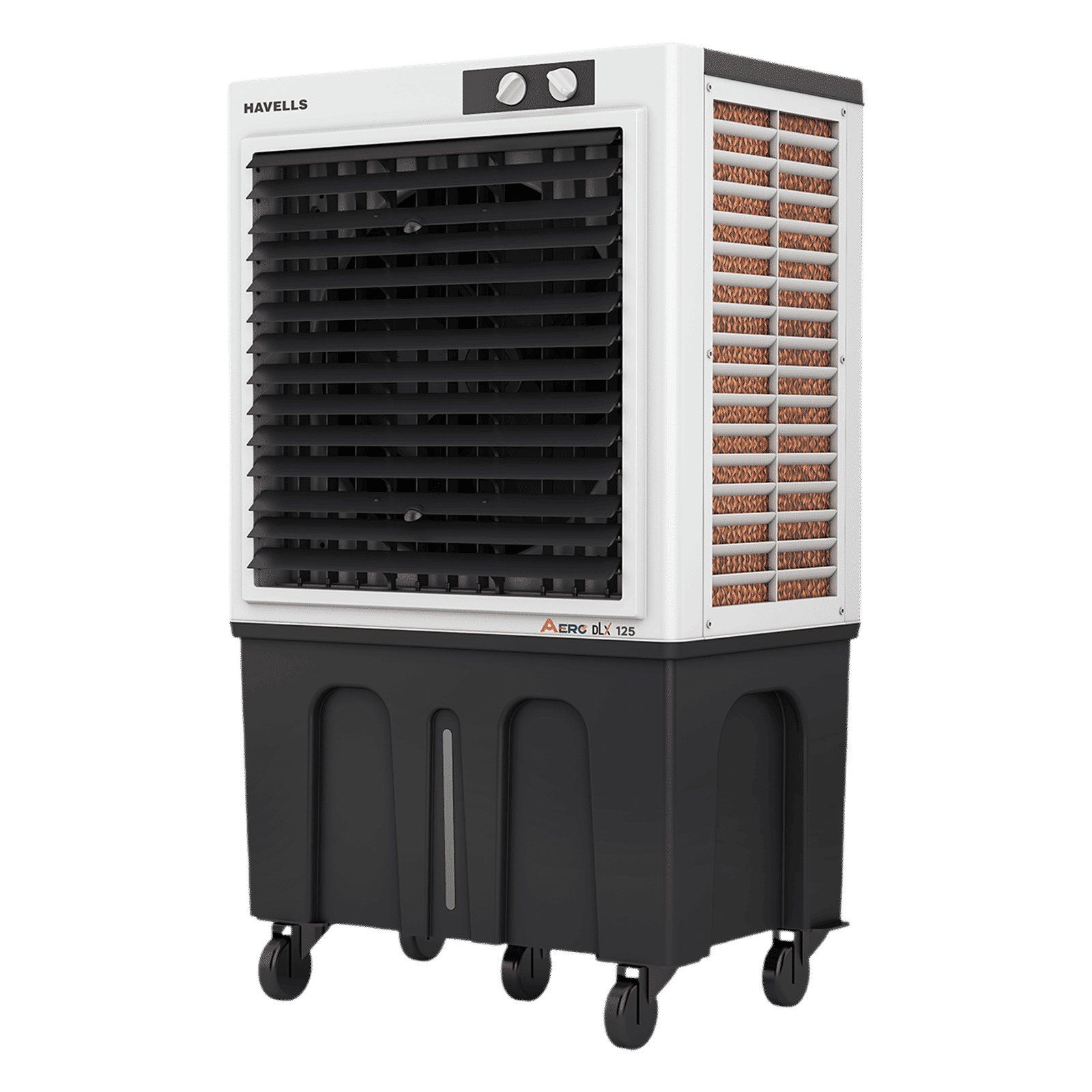 Havells Aero DLX 125 Litres Commercial Air Cooler with Fully Collapsible Louvers (Multi Directional-Castor Wheels with Brakes, White & Grey)_7