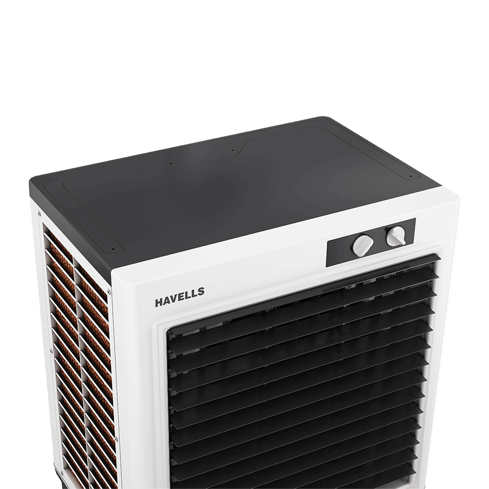 Havells Aero DLX 125 Litres Commercial Air Cooler with Fully Collapsible Louvers (Multi Directional-Castor Wheels with Brakes, White & Grey)_4