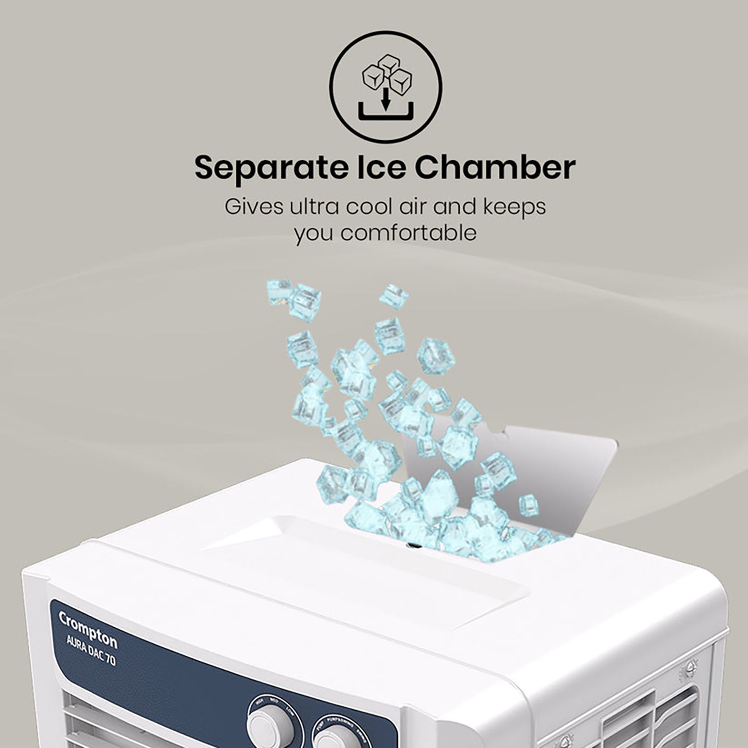 Crompton Aura 70 Litres Desert Air Cooler with Everlast Pump (Collasible Louvers, Indian Ink & While)_12