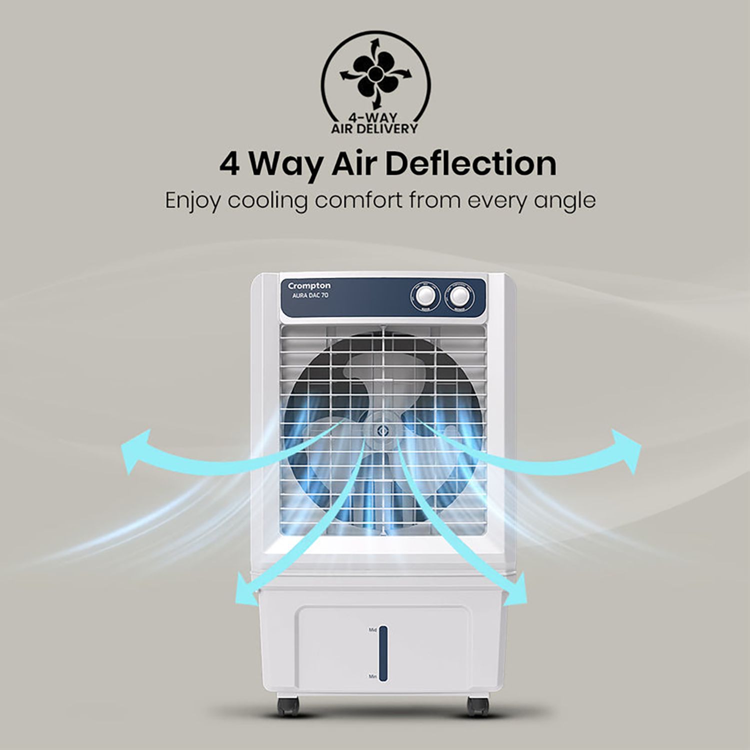 Crompton Aura 70 Litres Desert Air Cooler with Everlast Pump (Collasible Louvers, Indian Ink & While)_14