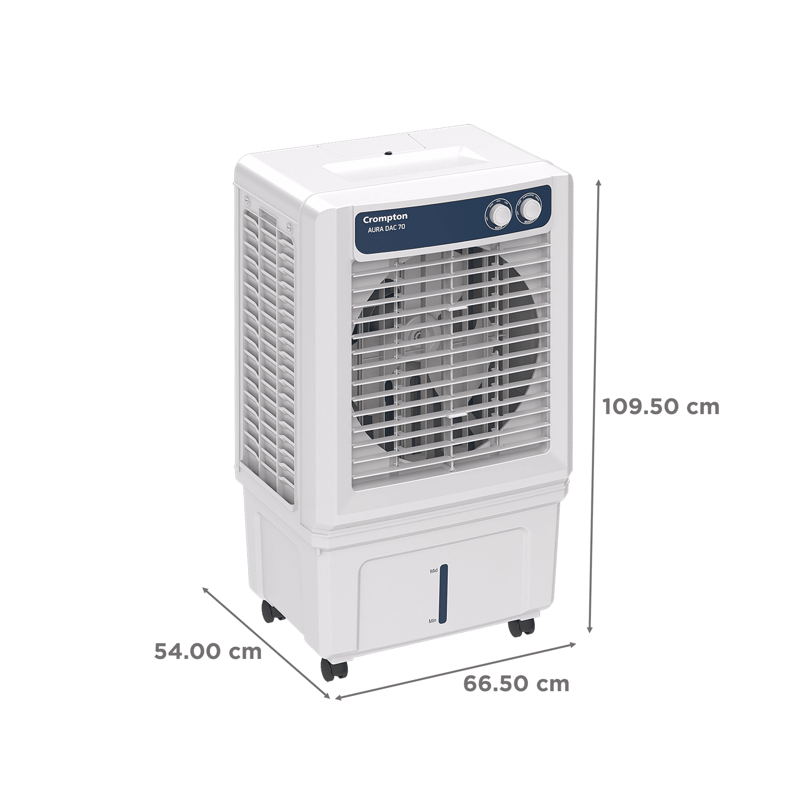 Crompton Aura 70 Litres Desert Air Cooler with Everlast Pump (Collasible Louvers, Indian Ink & While)_2