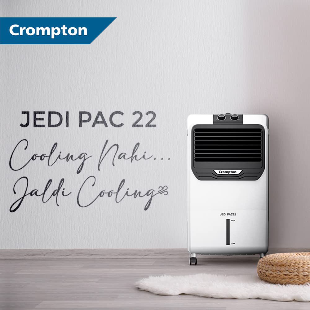 Crompton Jedi PAC 22 Litres Personal Air Cooler with Everlast Pump (4 Way Air Deflection, White & Black)_8