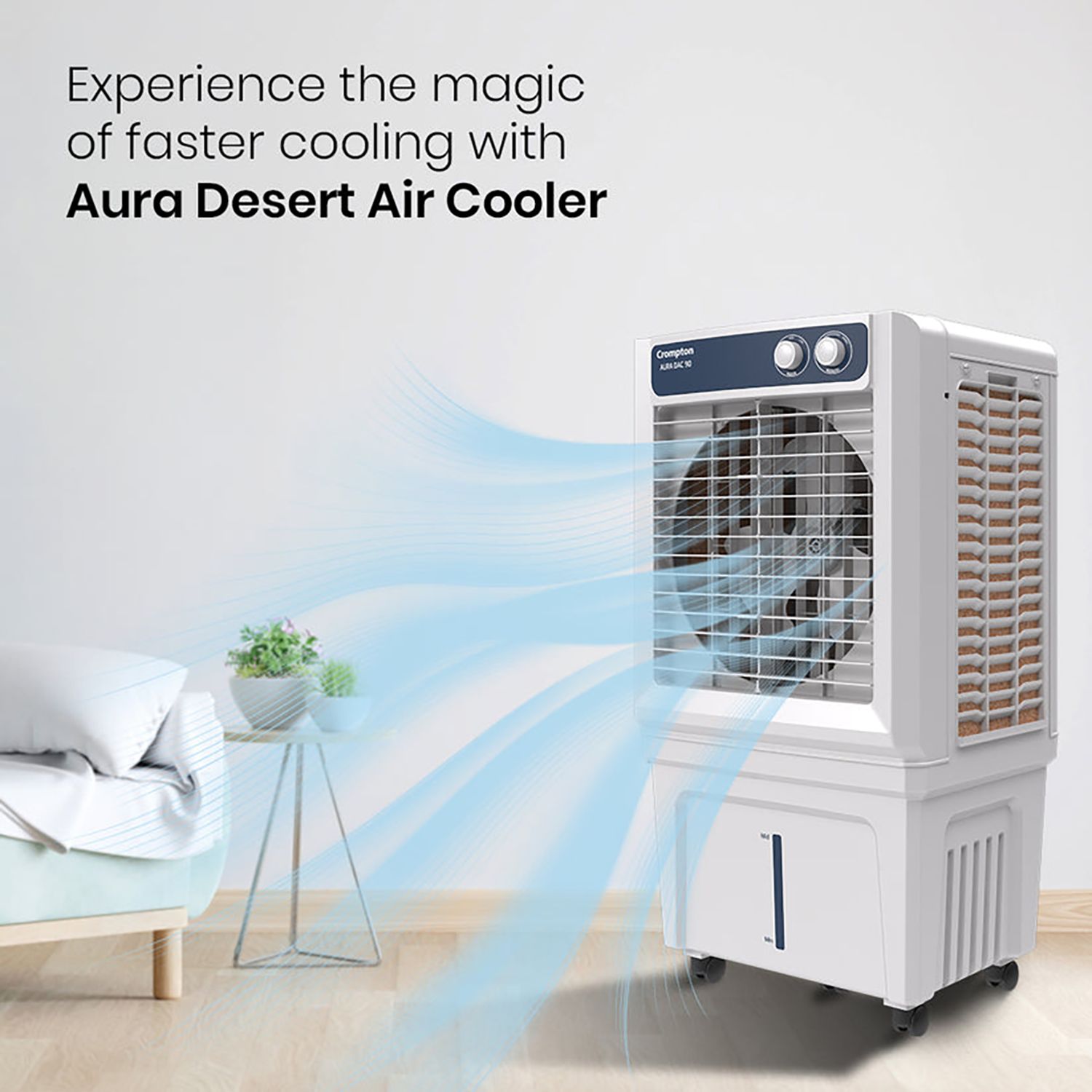 Crompton Aura 90 Litres Desert Air Cooler with Everlast Pump (Collasible Louvers, Indian Ink & While)_10