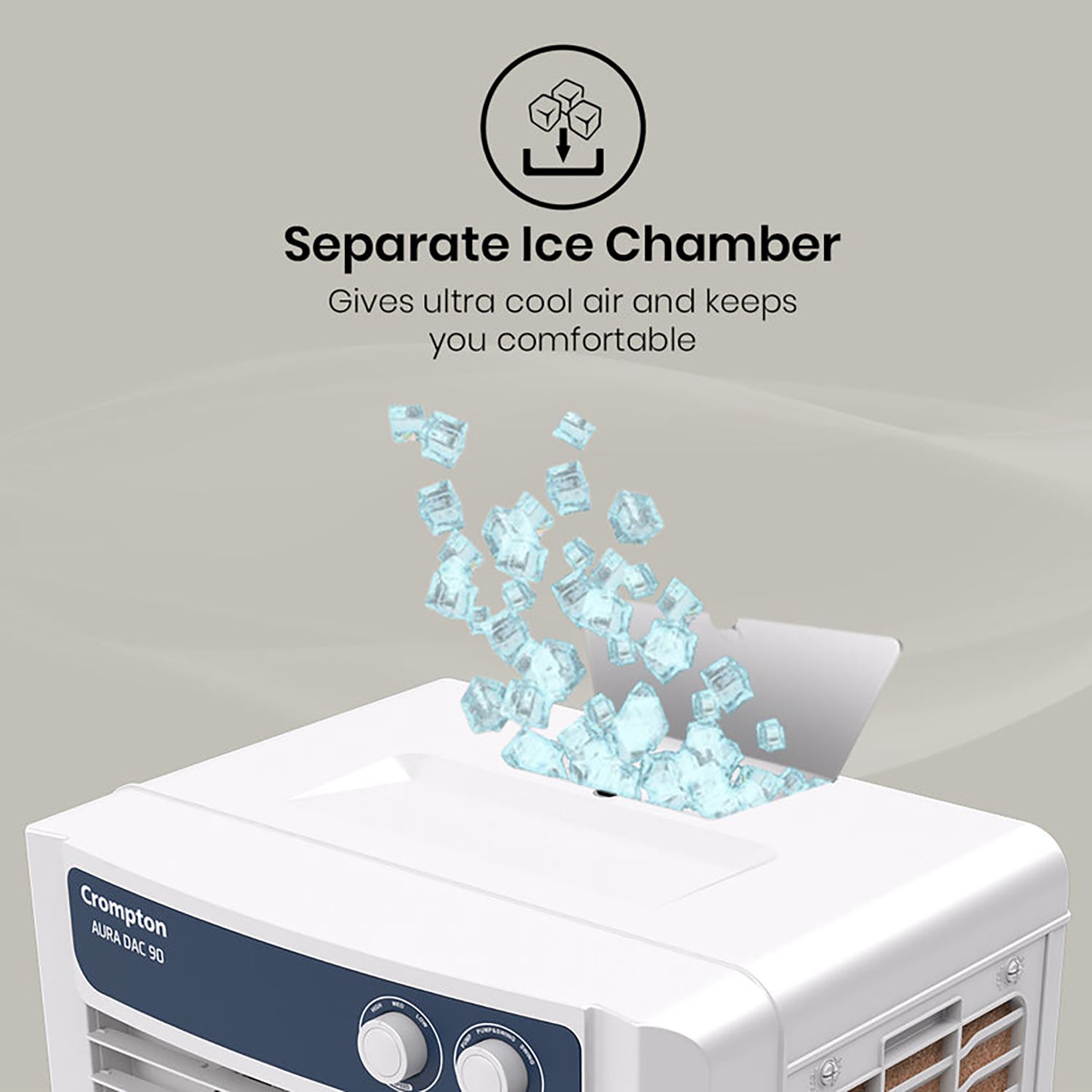 Crompton Aura 90 Litres Desert Air Cooler with Everlast Pump (Collasible Louvers, Indian Ink & While)_12