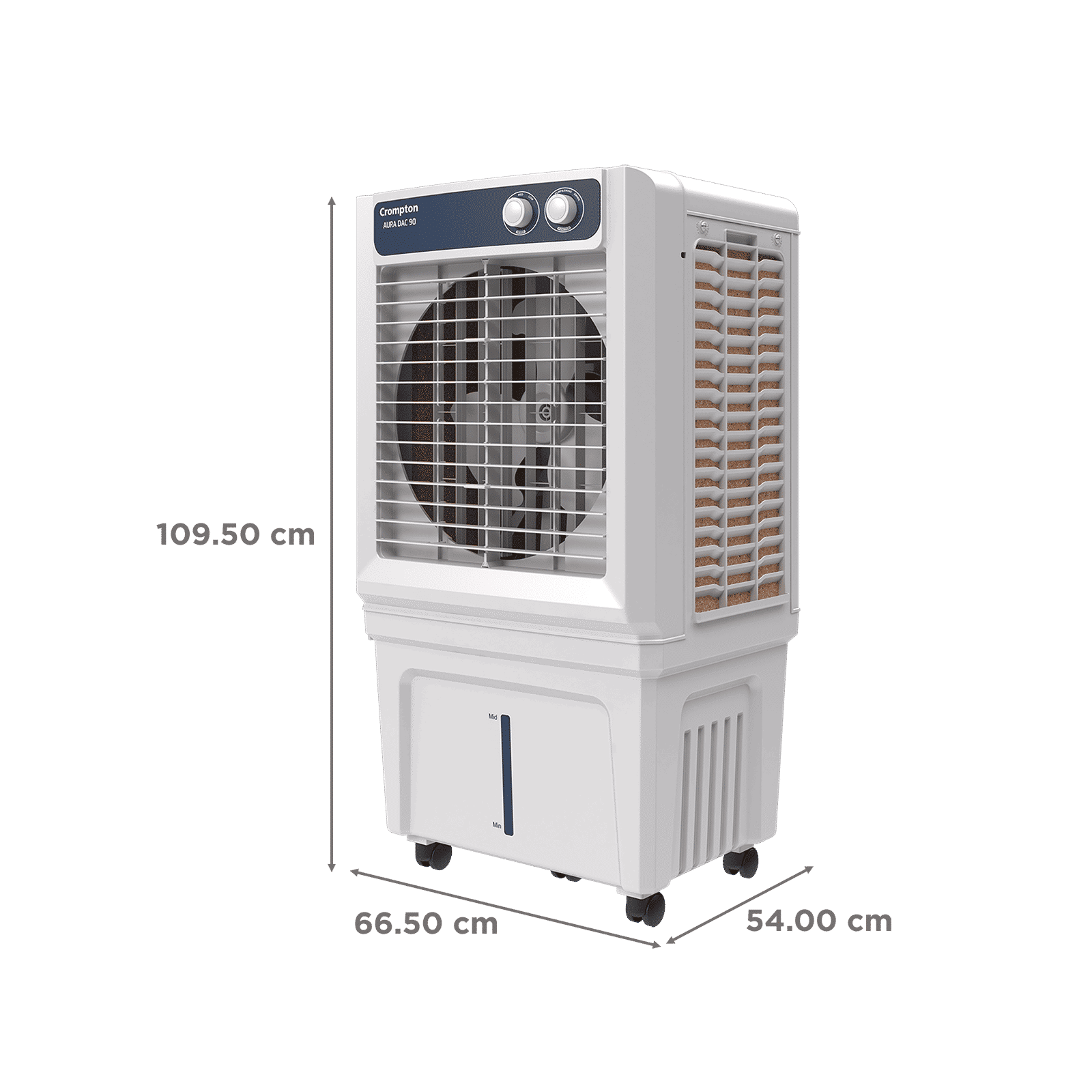 Crompton Aura 90 Litres Desert Air Cooler with Everlast Pump (Collasible Louvers, Indian Ink & While)_2