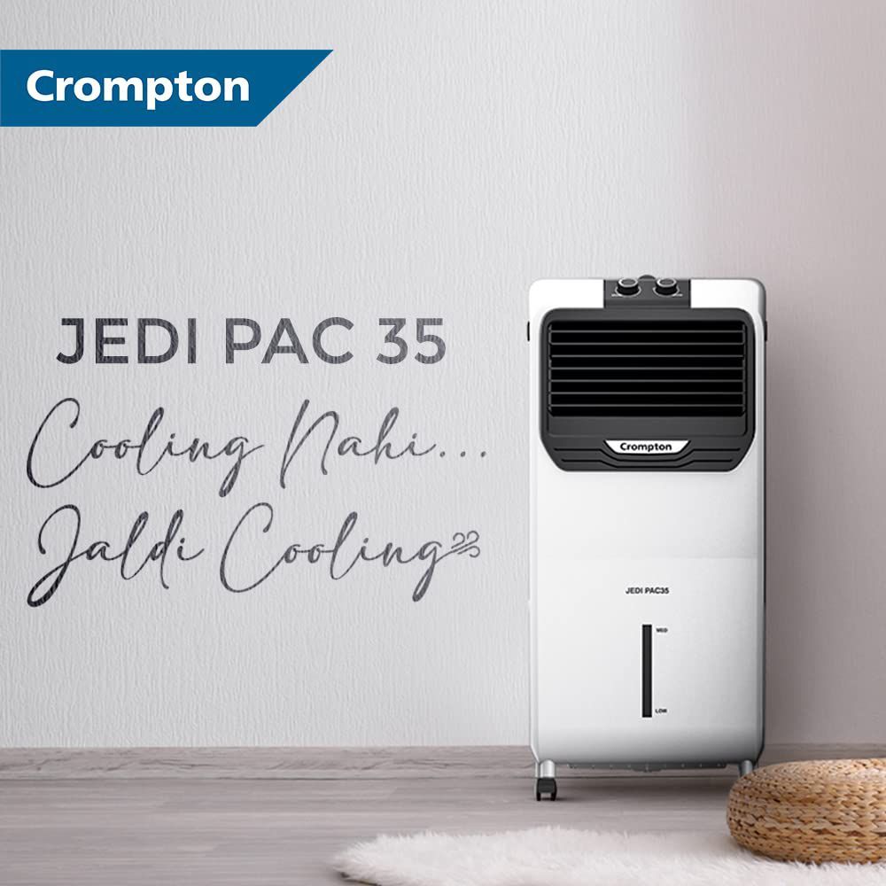 Crompton Jedi PAC 35 Litres Personal Air Cooler with Everlast Pump (4 Way Air Deflection, White & Black) Crompton Jedi PAC 35 Litres Personal Air Cooler with Everlast Pump (4 Way Air Deflection, White & Black)_8