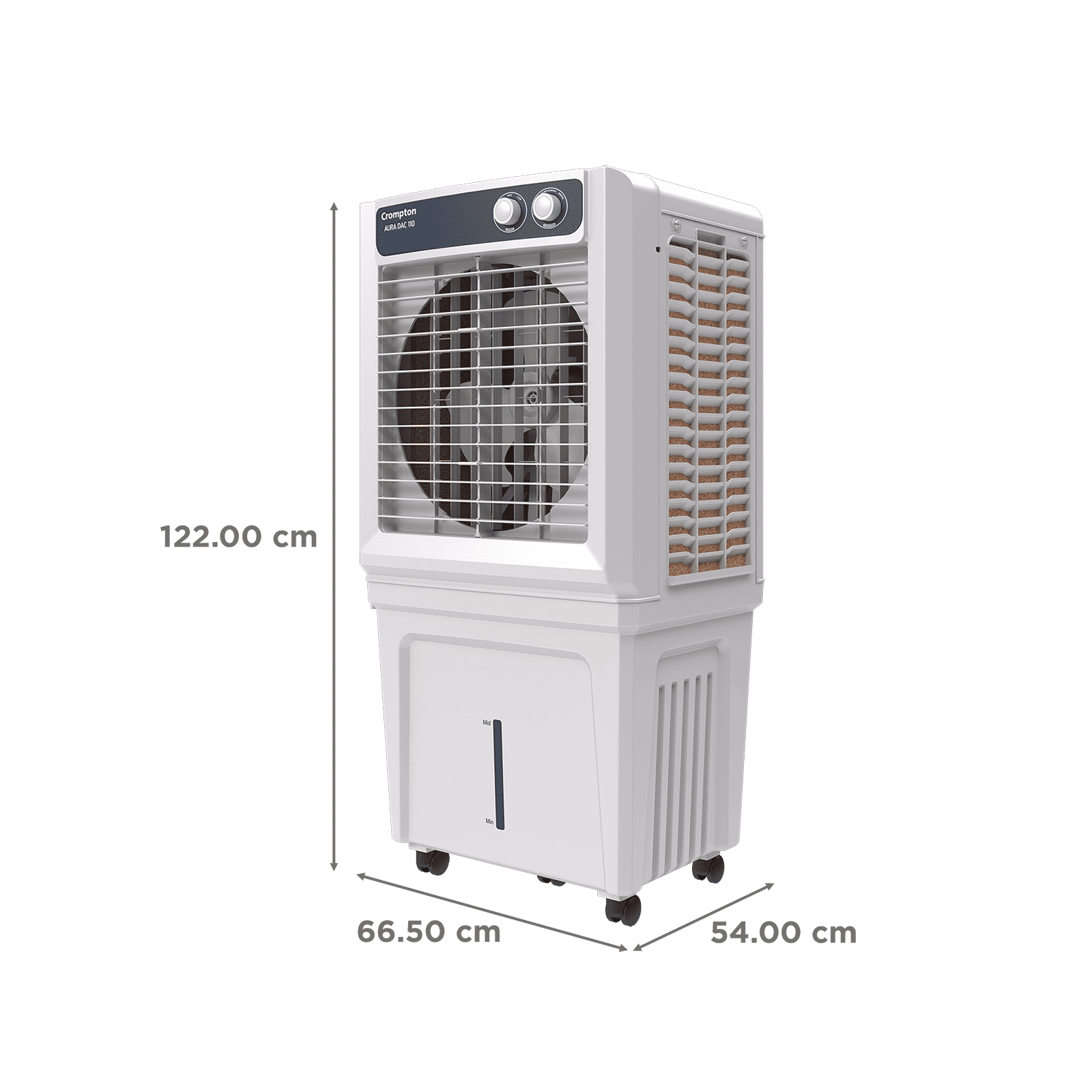 Crompton Aura 110 Litres Desert Air Cooler with Everlast Pump (Collasible Louvers, Indian Ink & While)_2