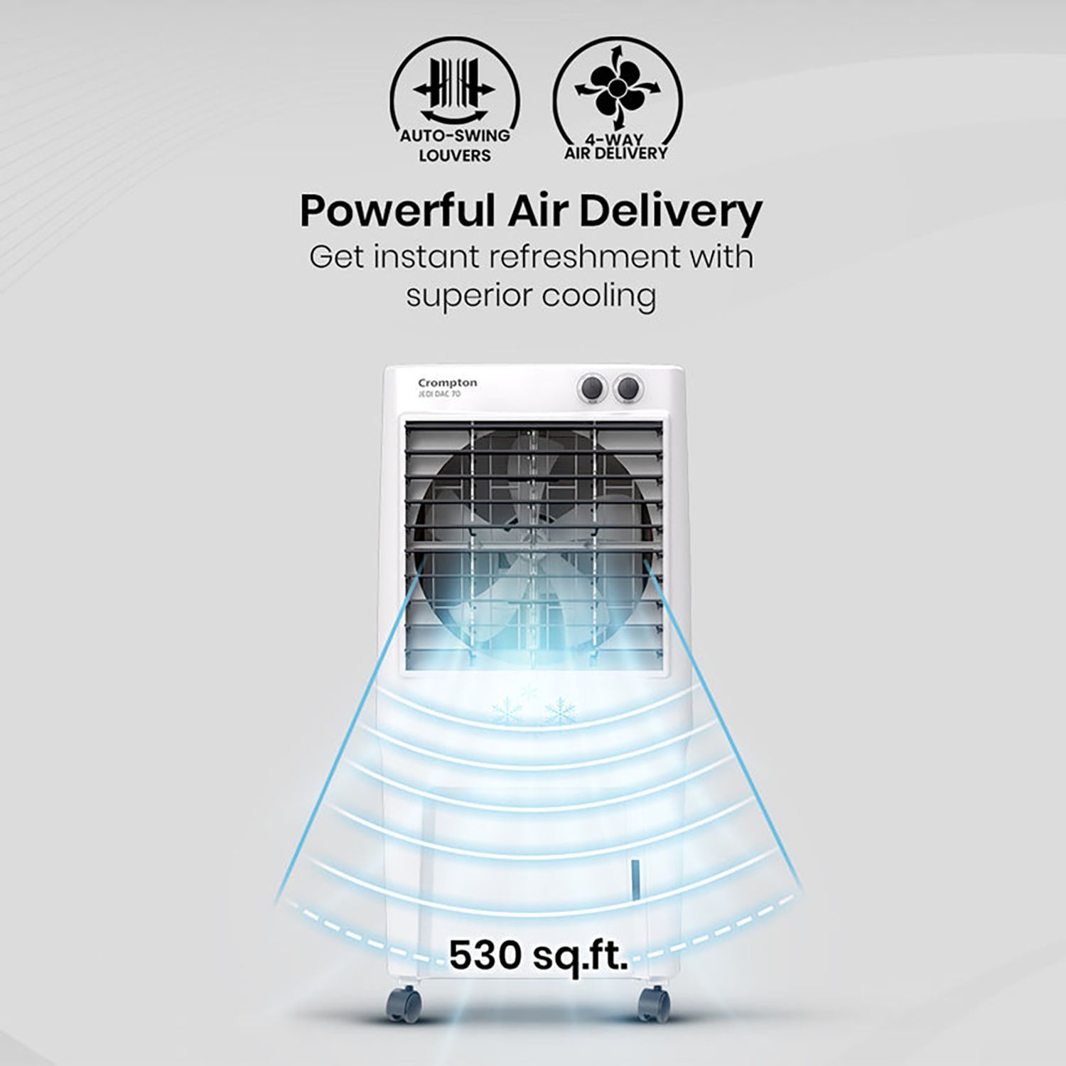 Crompton Jedi 70 Litres Desert Air Cooler with Everlast Pump (Fully Collasible Louvers, Black & White)_11