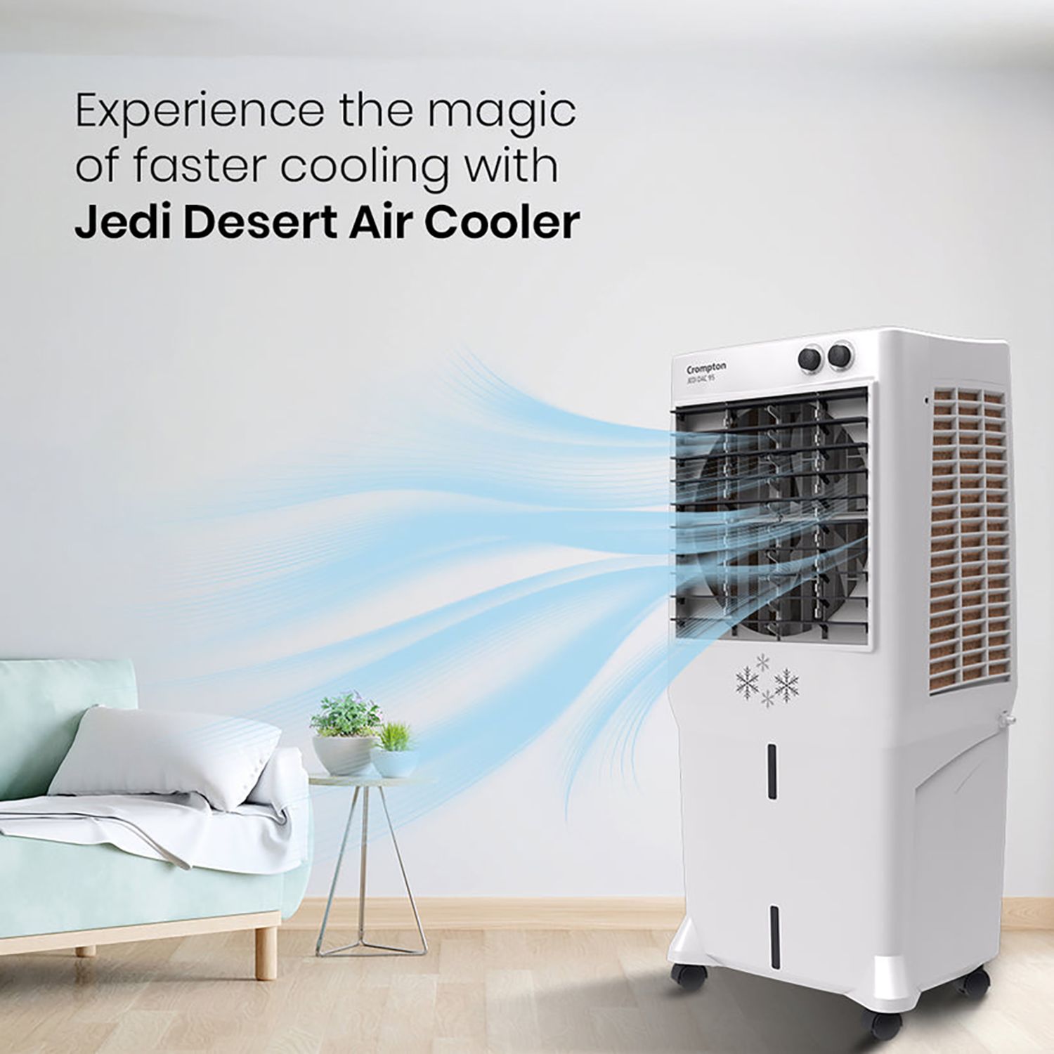 Crompton Jedi 95 Litres Desert Air Cooler with Everlast Pump (Fully Collasible Louvers, Black & White)_10