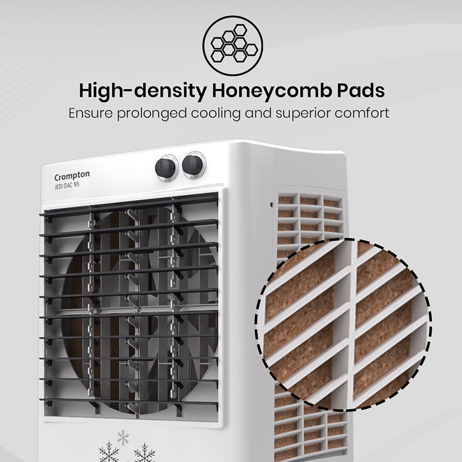 Crompton Jedi 95 Litres Desert Air Cooler with Everlast Pump (Fully Collasible Louvers, Black & White)_13