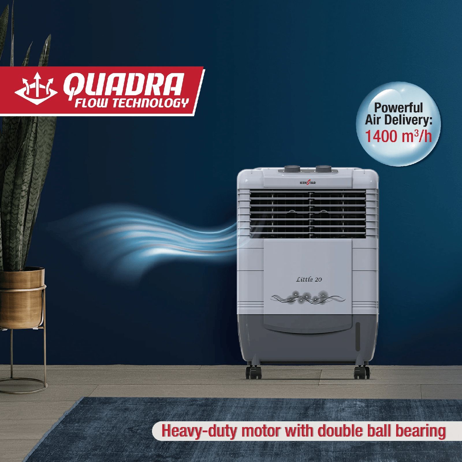 KENSTAR Little HC 20 Litres Personal Air Cooler with Quadra Flow Technology (Dust Filter, Grey)_6