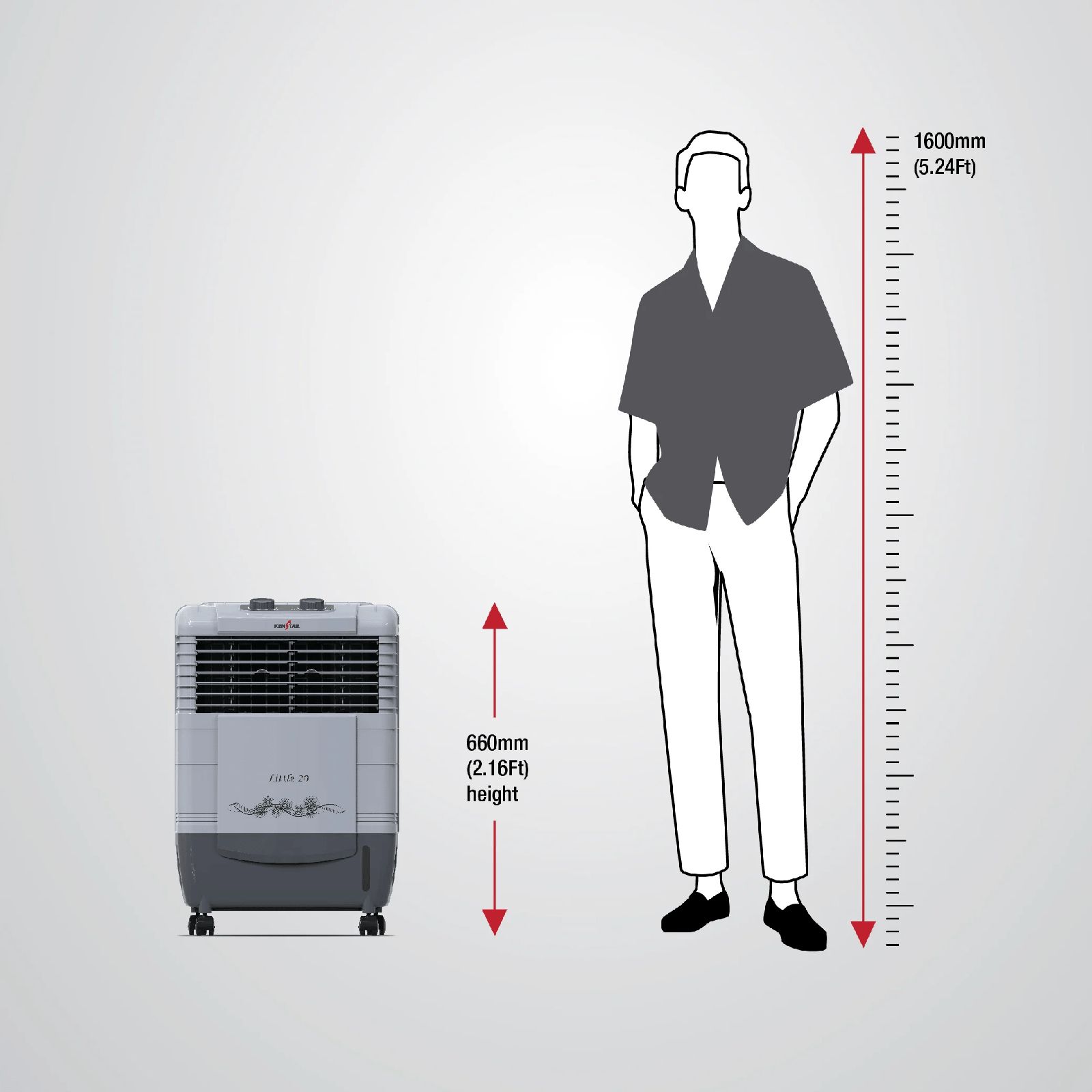 KENSTAR Little HC 20 Litres Personal Air Cooler with Quadra Flow Technology (Dust Filter, Grey)_11