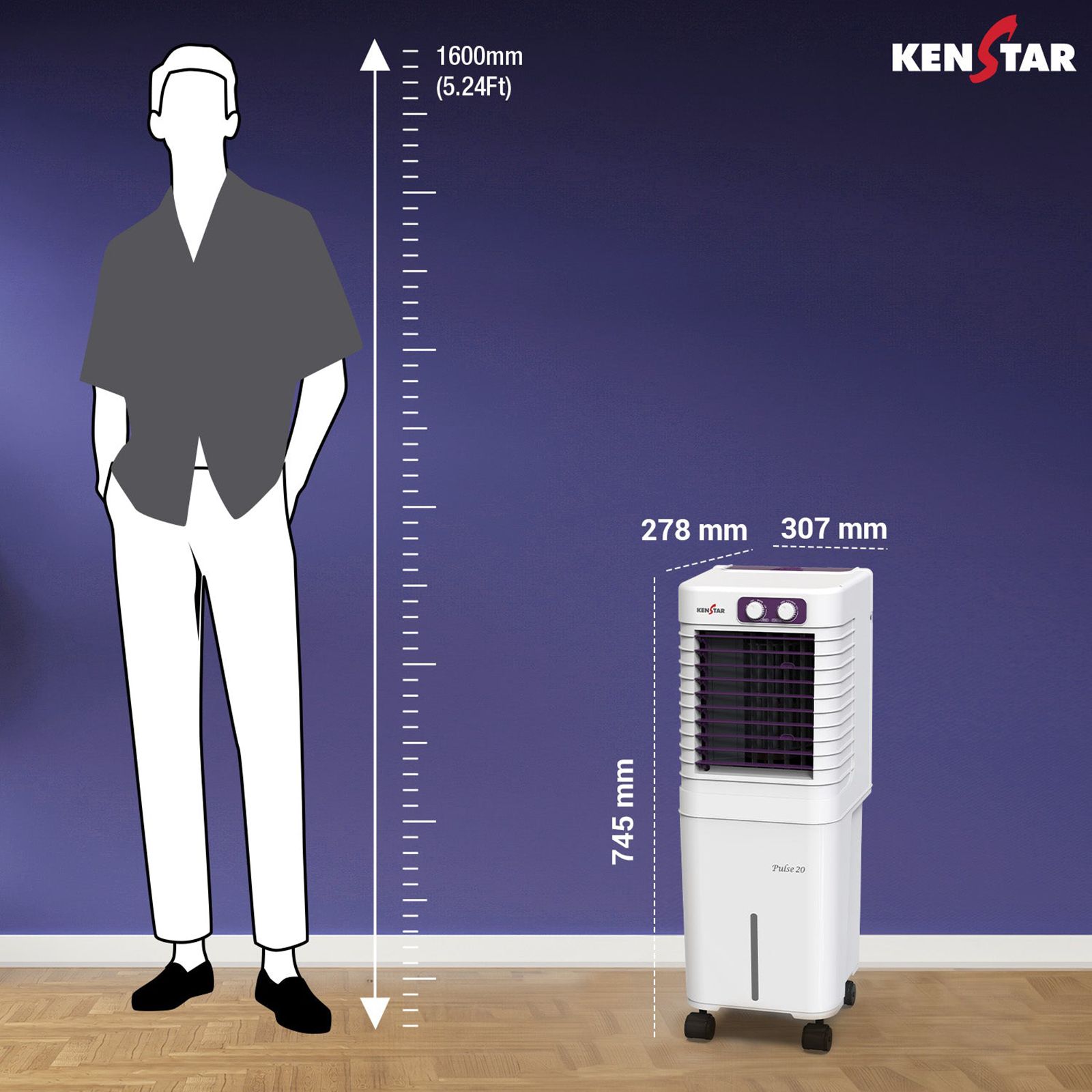 KENSTAR Pulse HC 20 Litres Personal Air Cooler with Double Ball Bearing Motor (Collapsible Louvres, White) KENSTAR Pulse HC 20 Litres Personal Air Cooler with Double Ball Bearing Motor (Collapsible Louvres, White)_9