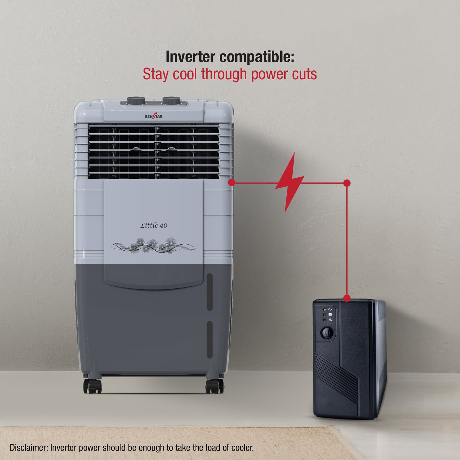 KENSTAR Little HC 40 Litres Personal Air Cooler with Quadra Flow Technology(Collapsible Louvres, Grey)_7
