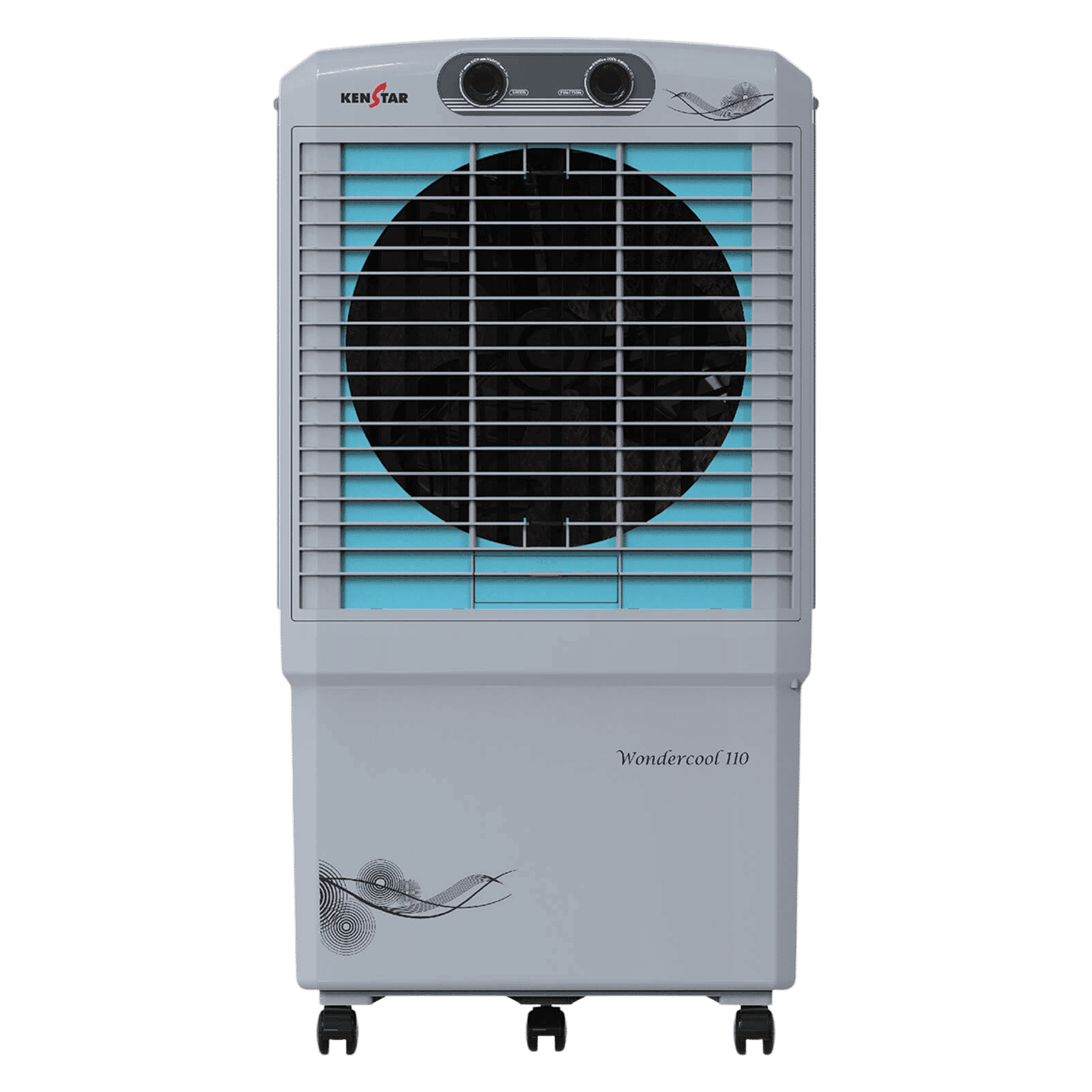KENSTAR Wondercool HC 110 Litres Desert Air Cooler with Quadra Flow Technology (Invertible Compatible, Grey & Blue) KENSTAR Wondercool HC 110 Litres Desert Air Cooler with Quadra Flow Technology (Invertible Compatible, Grey & Blue)_1