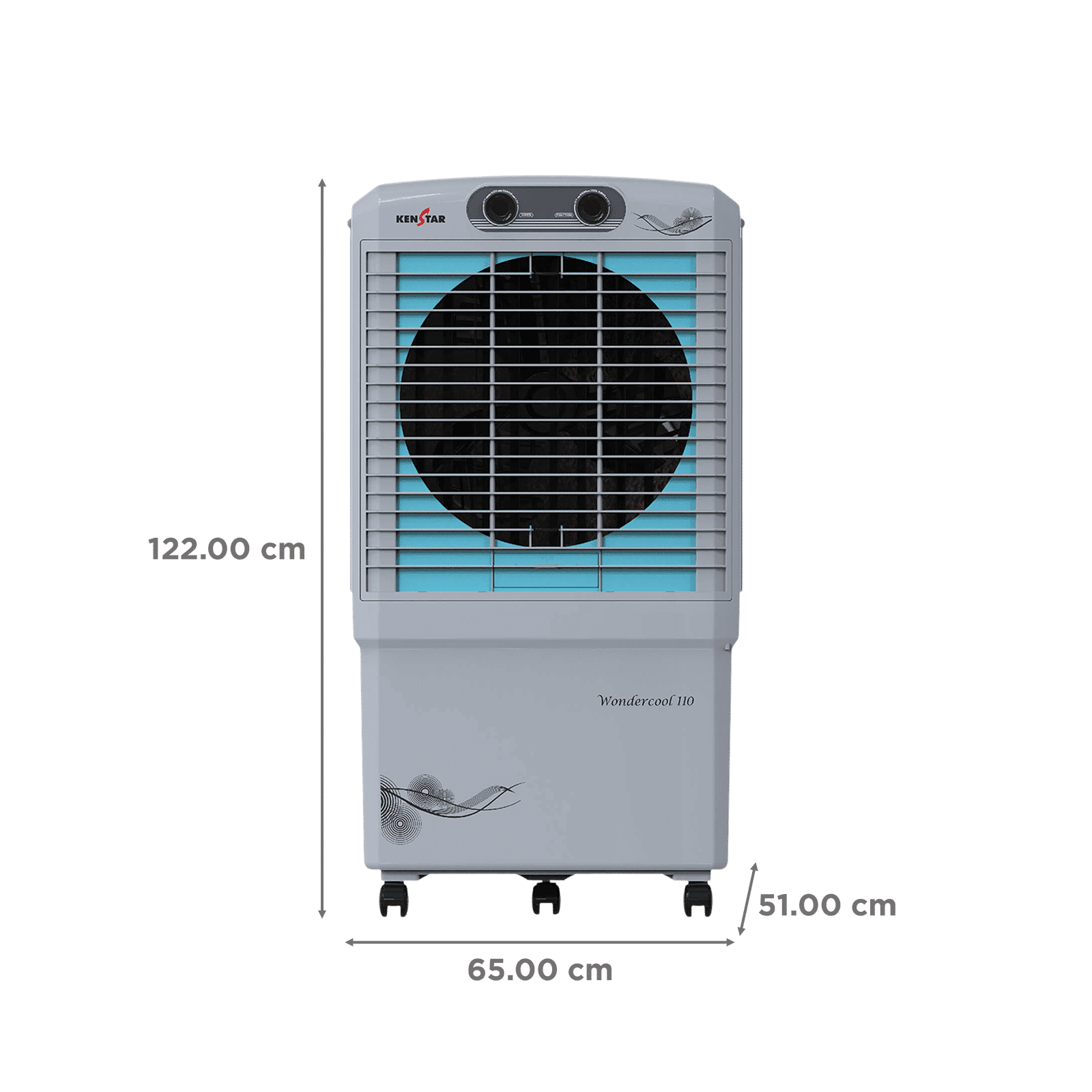 KENSTAR Wondercool HC 110 Litres Desert Air Cooler with Quadra Flow Technology (Invertible Compatible, Grey & Blue) KENSTAR Wondercool HC 110 Litres Desert Air Cooler with Quadra Flow Technology (Invertible Compatible, Grey & Blue)_2