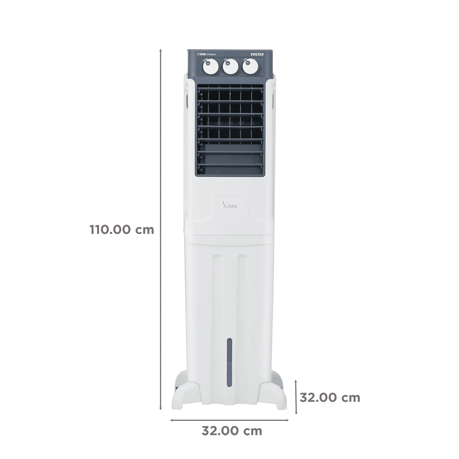 VOLTAS Slimm 35 Litres Tower Air Cooler with Ice Chamber (Auto Swing, White & Grey)_2
