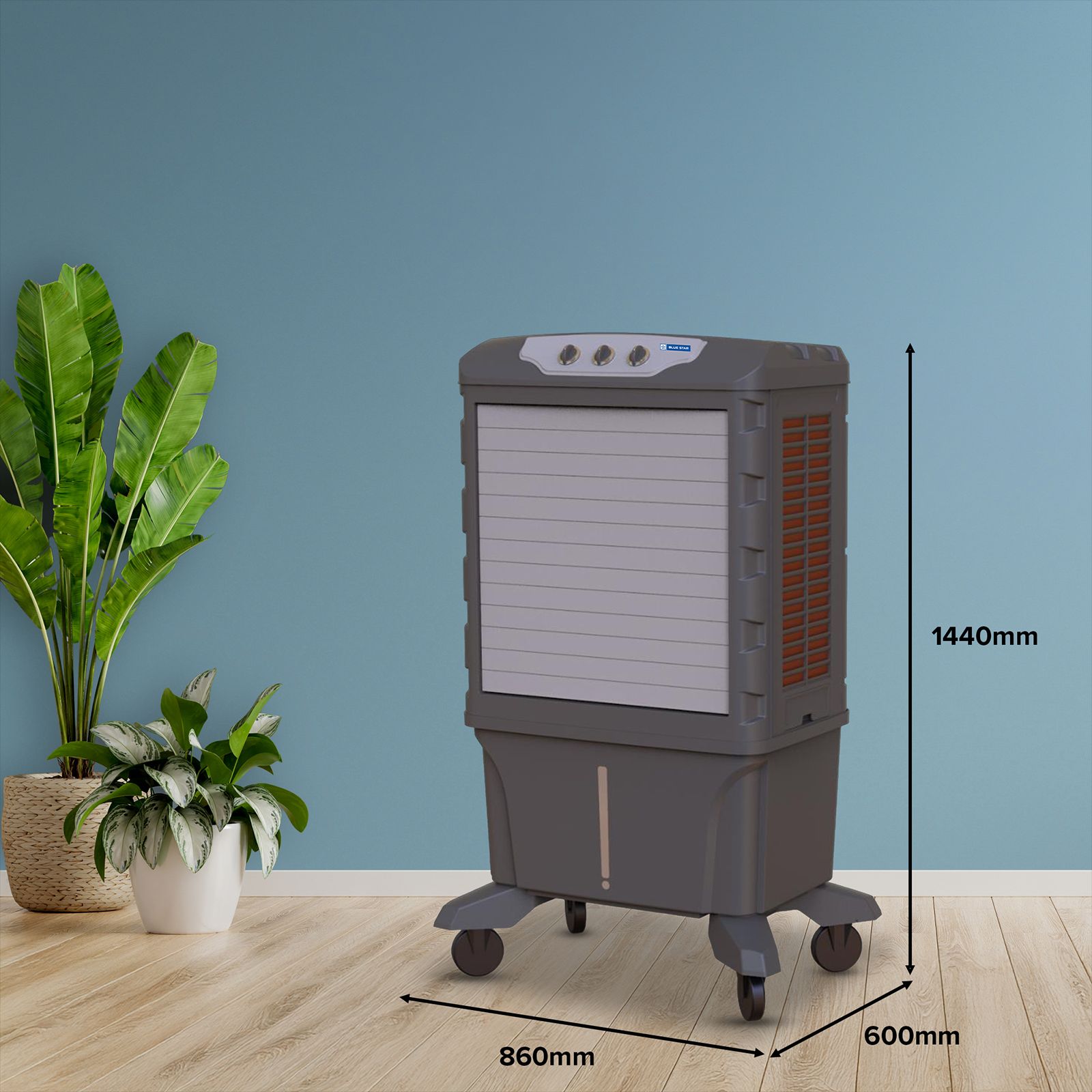 Blue Star Mega 120 Litres Desert Air Cooler with Thermal Overload Protection (Inverter Compatible, Grey)_6