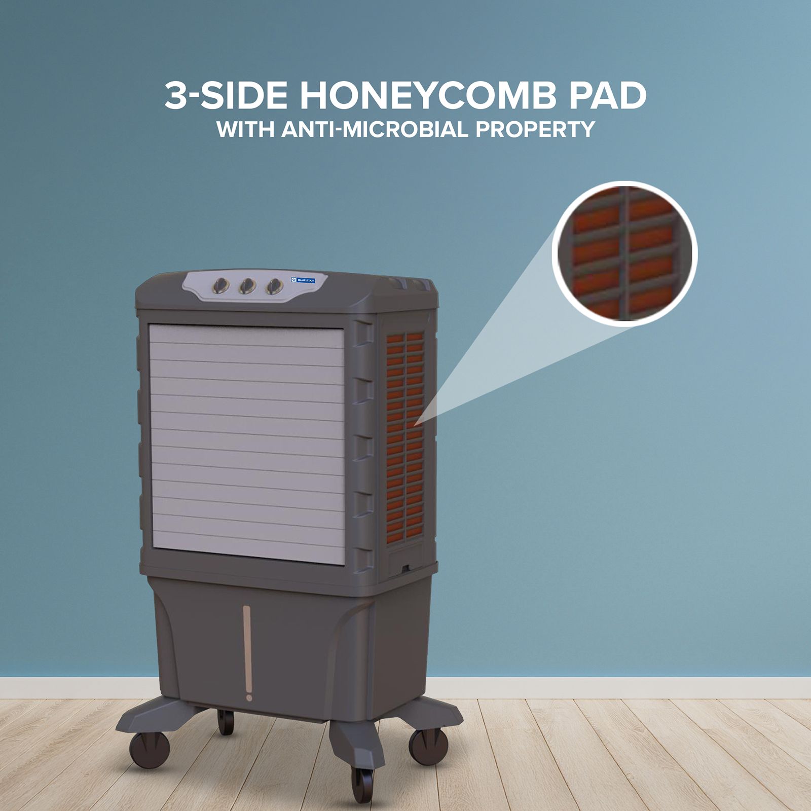 Blue Star Mega 120 Litres Desert Air Cooler with Thermal Overload Protection (Inverter Compatible, Grey)_7