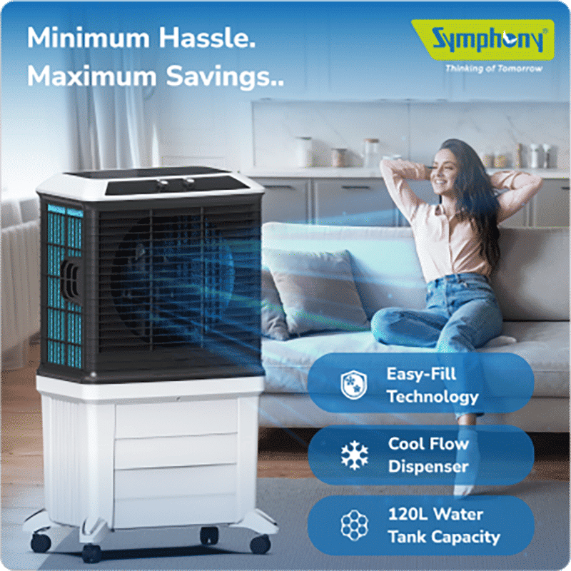 Symphony Arctic Circle 120 Litres Desert Air Cooler with i-Pure+ Technology (Inverter Compatible, Grey & Black) Symphony Arctic Circle 120 Litres Desert Air Cooler with i-Pure+ Technology (Inverter Compatible, Grey & Black)_14