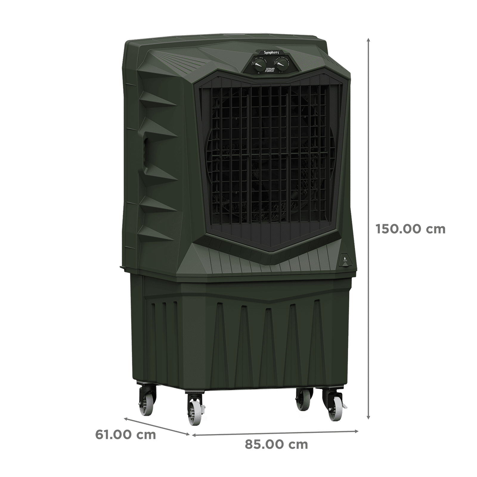 Symphony Air Force 160 Litres Desert Air Cooler with Xtra Power Jet Fan (Inverter Compatible, Militry Green)_2