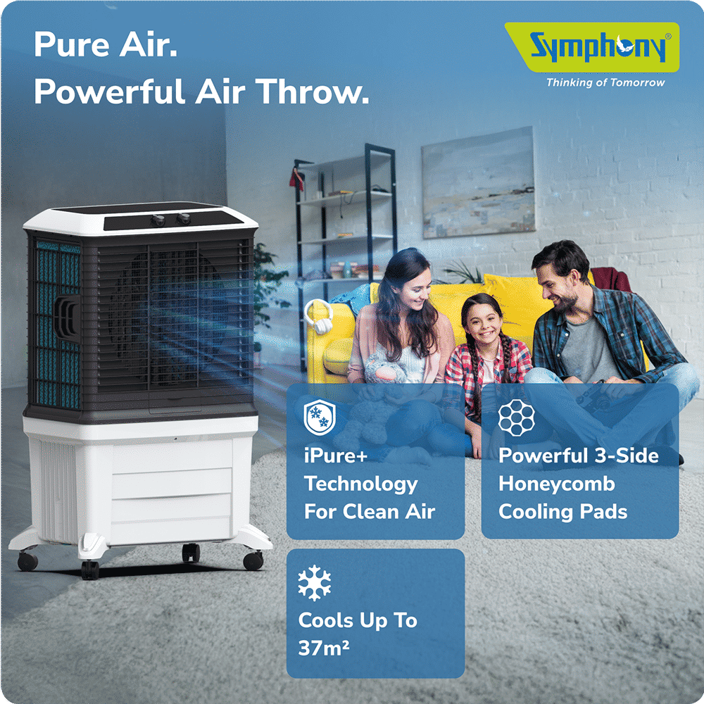 Symphony Arctic Circle 100 Litres Desert Air Cooler with i-Pure+ Technology (Inverter Compatible, Grey & Black) Symphony Arctic Circle 100 Litres Desert Air Cooler with i-Pure+ Technology (Inverter Compatible, Grey & Black)_17