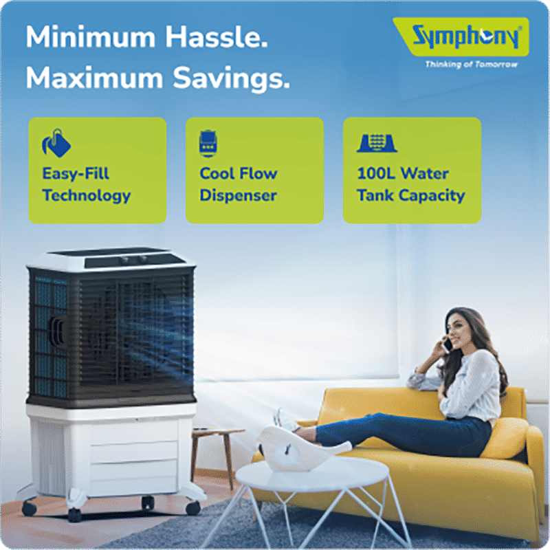 Symphony Arctic Circle 100 Litres Desert Air Cooler with i-Pure+ Technology (Inverter Compatible, Grey & Black) Symphony Arctic Circle 100 Litres Desert Air Cooler with i-Pure+ Technology (Inverter Compatible, Grey & Black)_18
