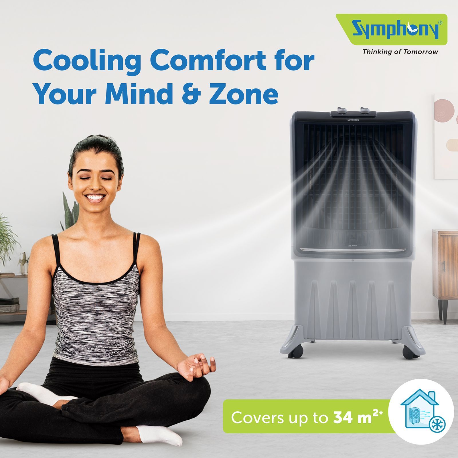 Symphony Silenzo 100 Litres Desert Air Cooler with i-Pure+ Technology (Inverter Compatible, Grey & Blue) Symphony Silenzo 100 Litres Desert Air Cooler with i-Pure+ Technology (Inverter Compatible, Grey & Blue)_5