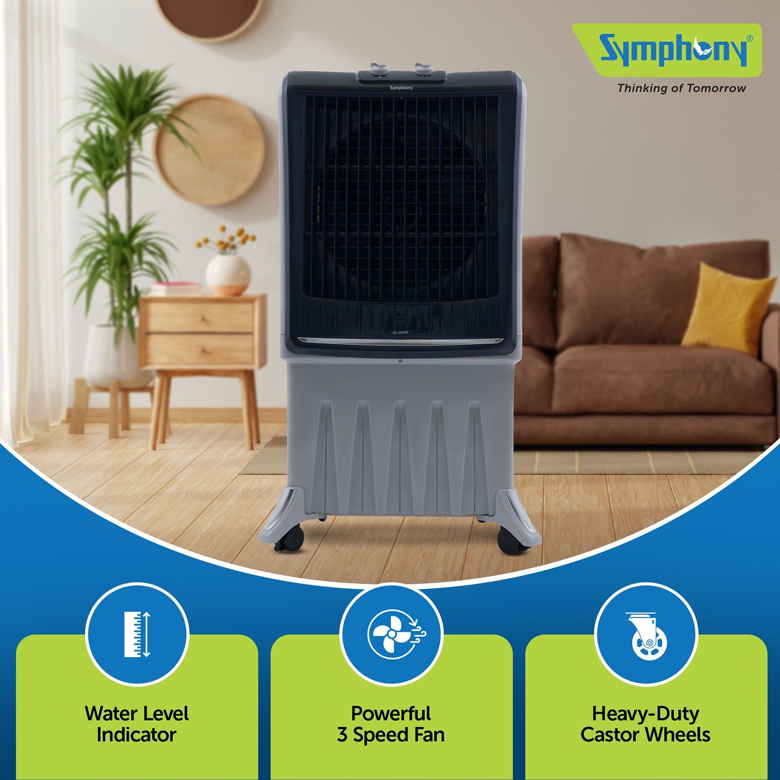 Symphony Silenzo 100 Litres Desert Air Cooler with i-Pure+ Technology (Inverter Compatible, Grey & Blue) Symphony Silenzo 100 Litres Desert Air Cooler with i-Pure+ Technology (Inverter Compatible, Grey & Blue)_9