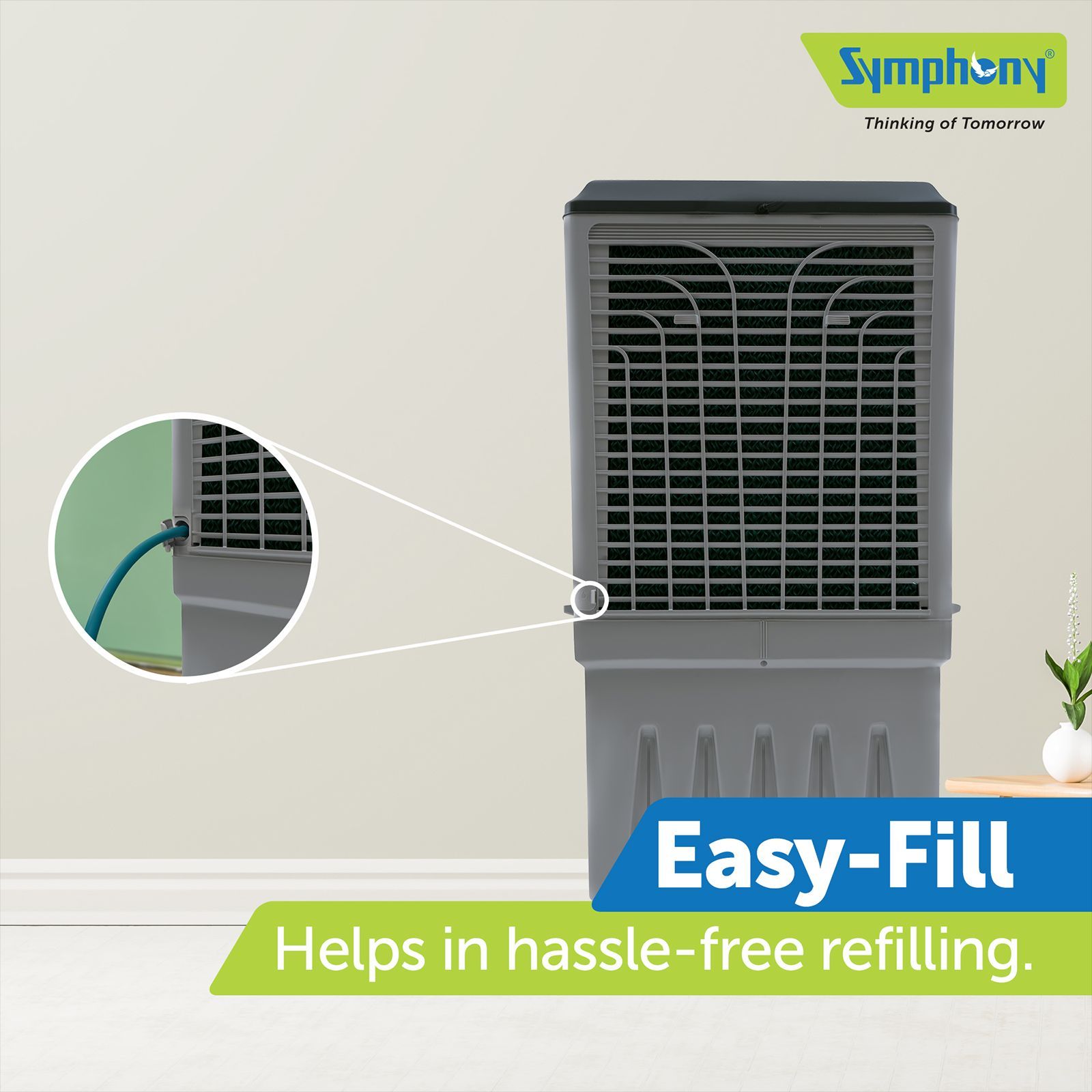 Symphony Maxwind 100EX 100 Litres Desert Air Cooler with CFD Technology (Inverter Compatible, Grey & Blue)_9