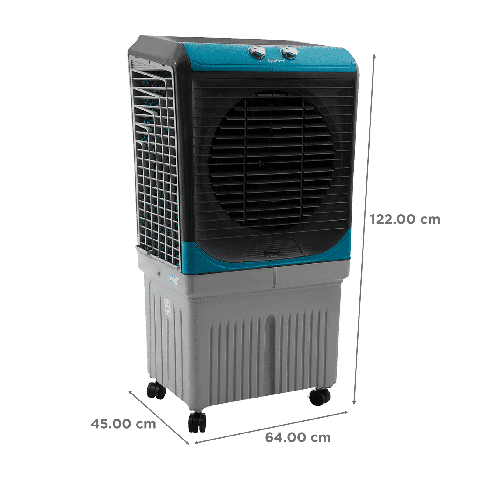 Symphony Maxwind 100EX 100 Litres Desert Air Cooler with CFD Technology (Inverter Compatible, Grey & Blue)_2