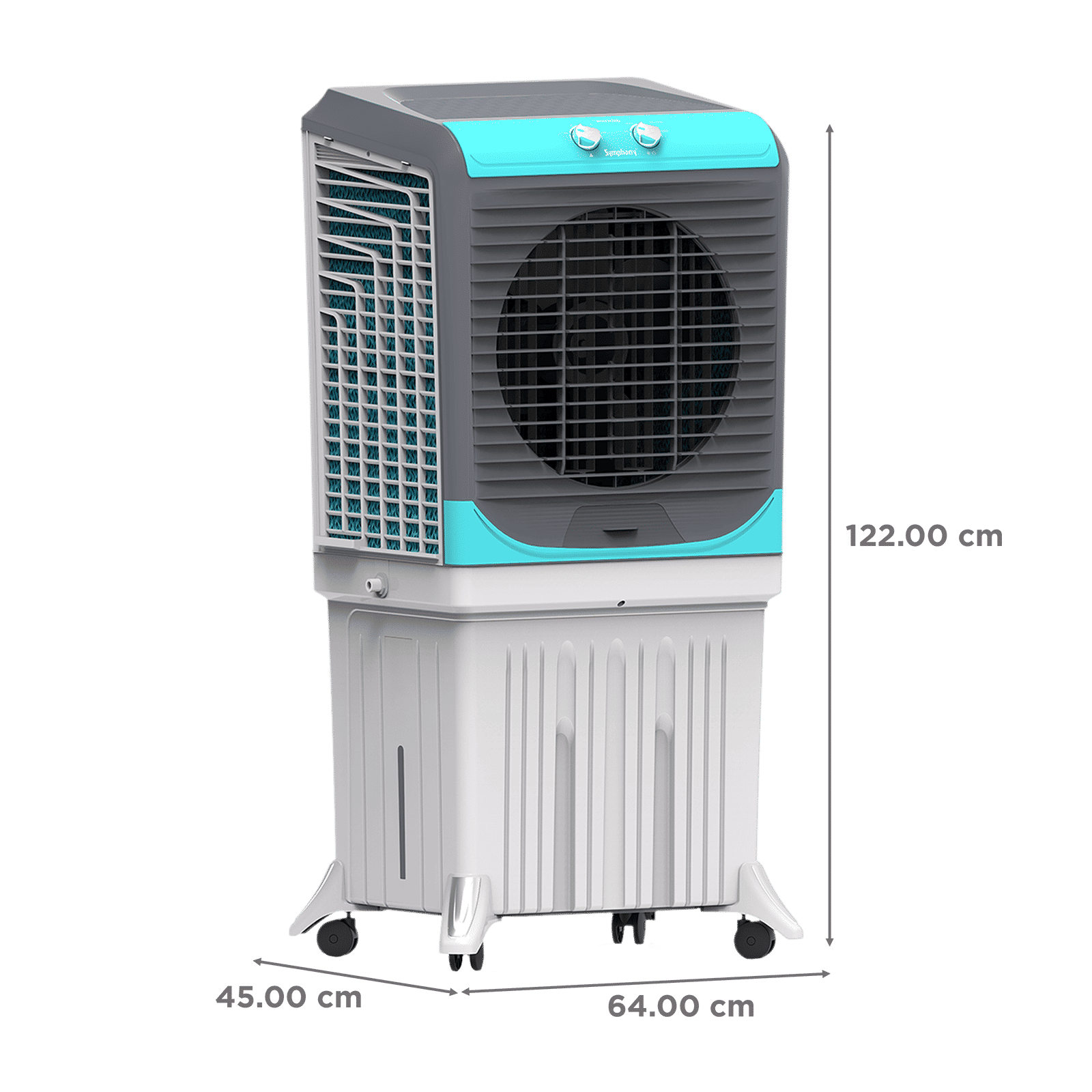 Symphony Maxwind 120EX 120 Litres Desert Air Cooler with CFD Technology (Inverter Compatible, Grey & Blue)_2