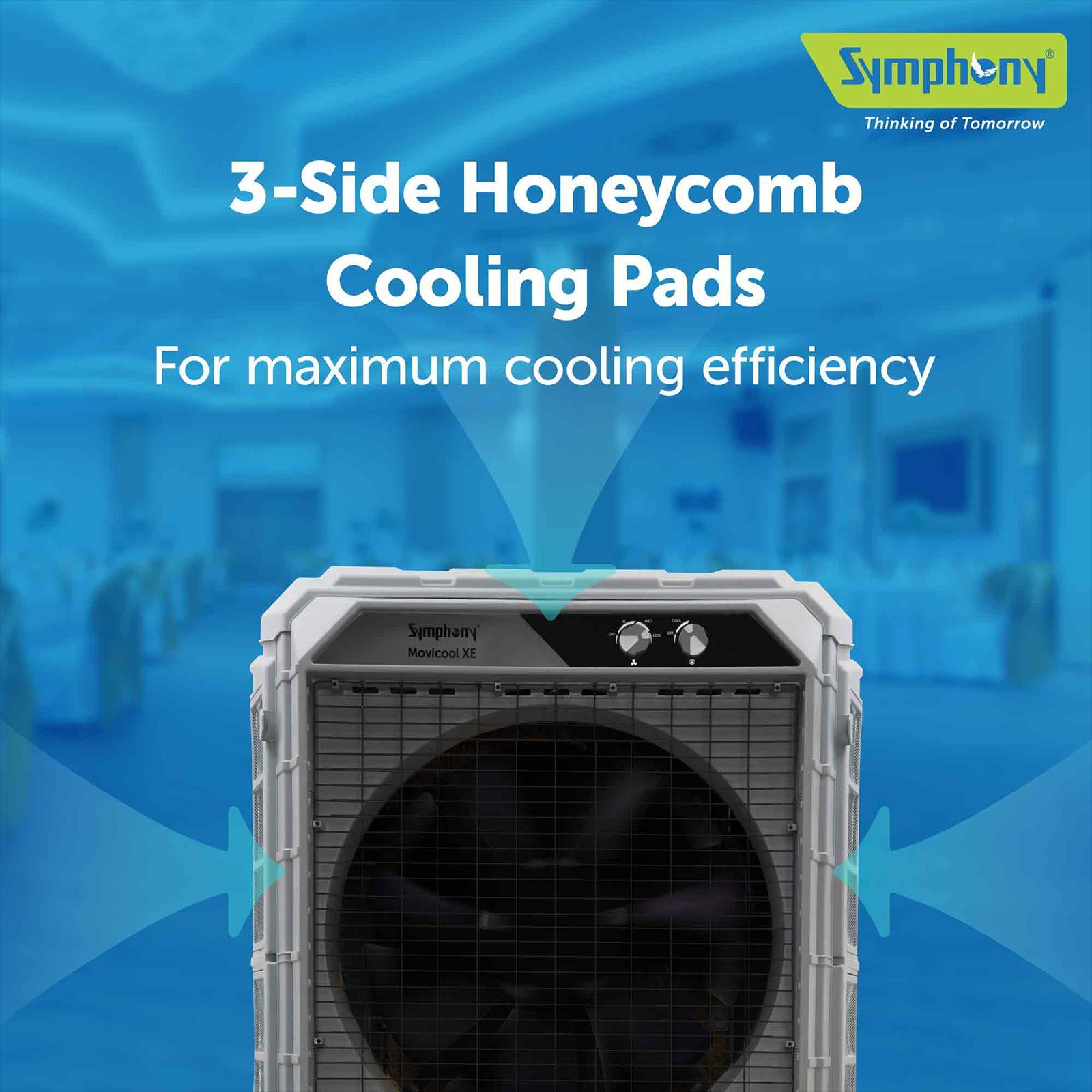 Symphony Movicool XE 100 Litres Desert Air Cooler with CFD Technology (Inverter Compatible, Grey) Symphony Movicool XE 100 Litres Desert Air Cooler with CFD Technology (Inverter Compatible, Grey)_9