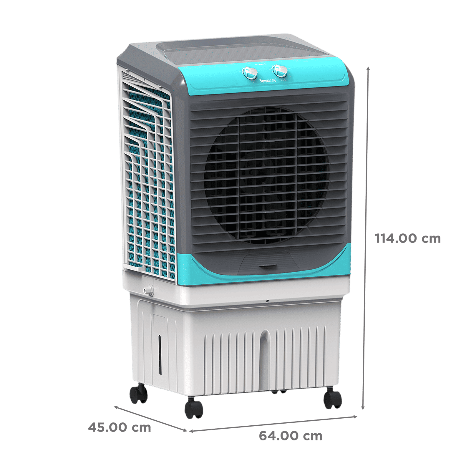 Symphony Maxwind 80XL+ 80 Litres Desert Air Cooler with CFD Technology (Inverter Compatible, Grey & Blue)_2