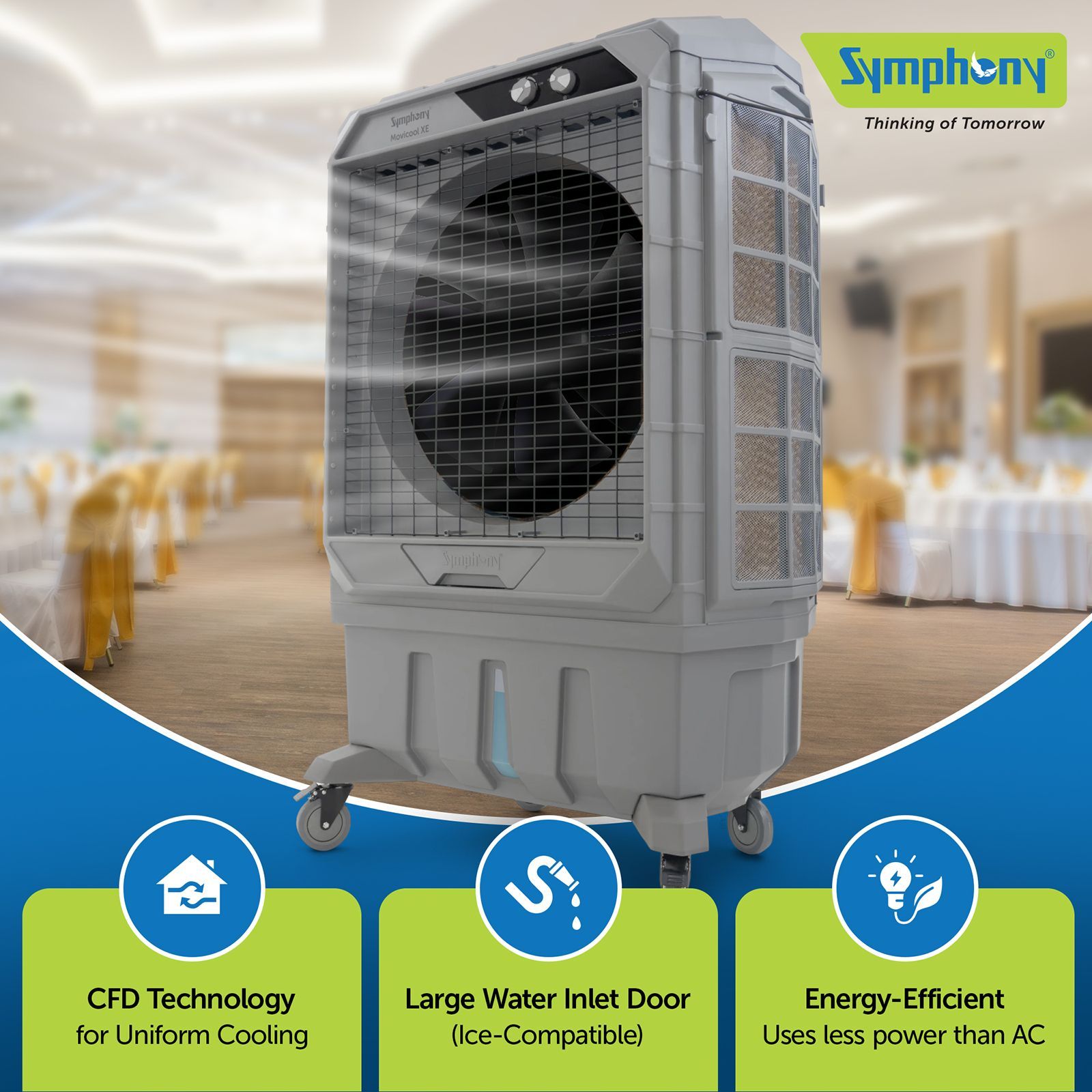 Symphony Movicool XE 200 Litres Desert Air Cooler with CFD Technology (Inverter Compatible, Grey) Symphony Movicool XE 200 Litres Desert Air Cooler with CFD Technology (Inverter Compatible, Grey)_10