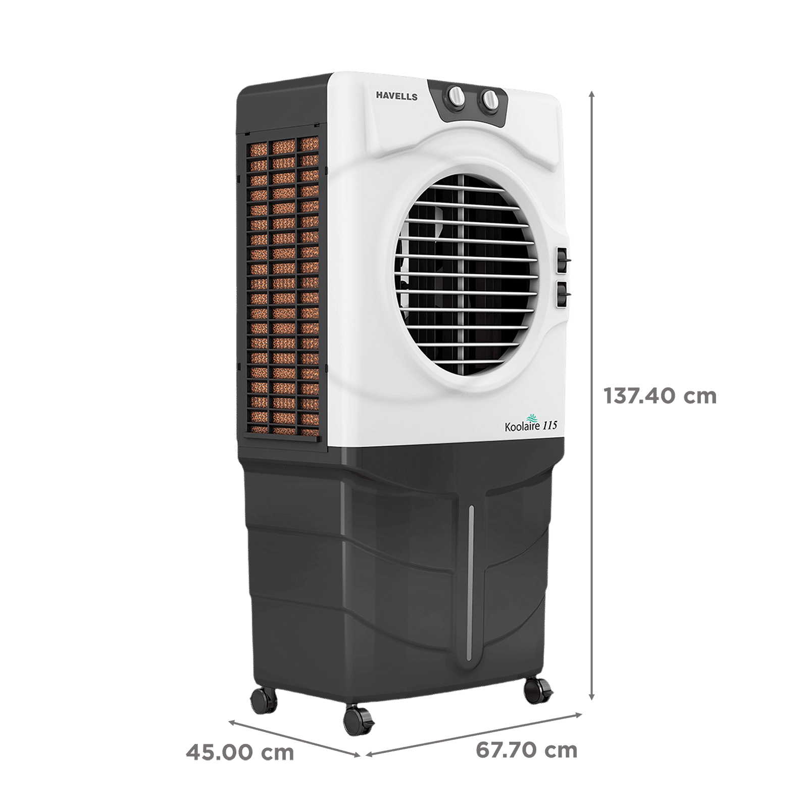 HAVELLS KoolAire 115 Litres Desert Air Cooler with Thermal Overload Protection (Inverter Compatible, White & Grey)_2