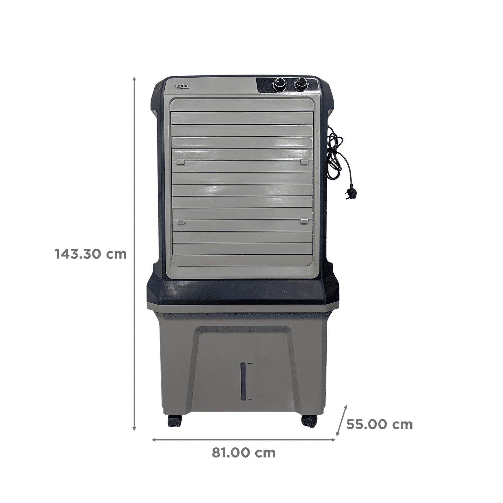 Croma AZ 1801 125 Litres Desert Air Cooler (Inverter Compatible, Grey)_2