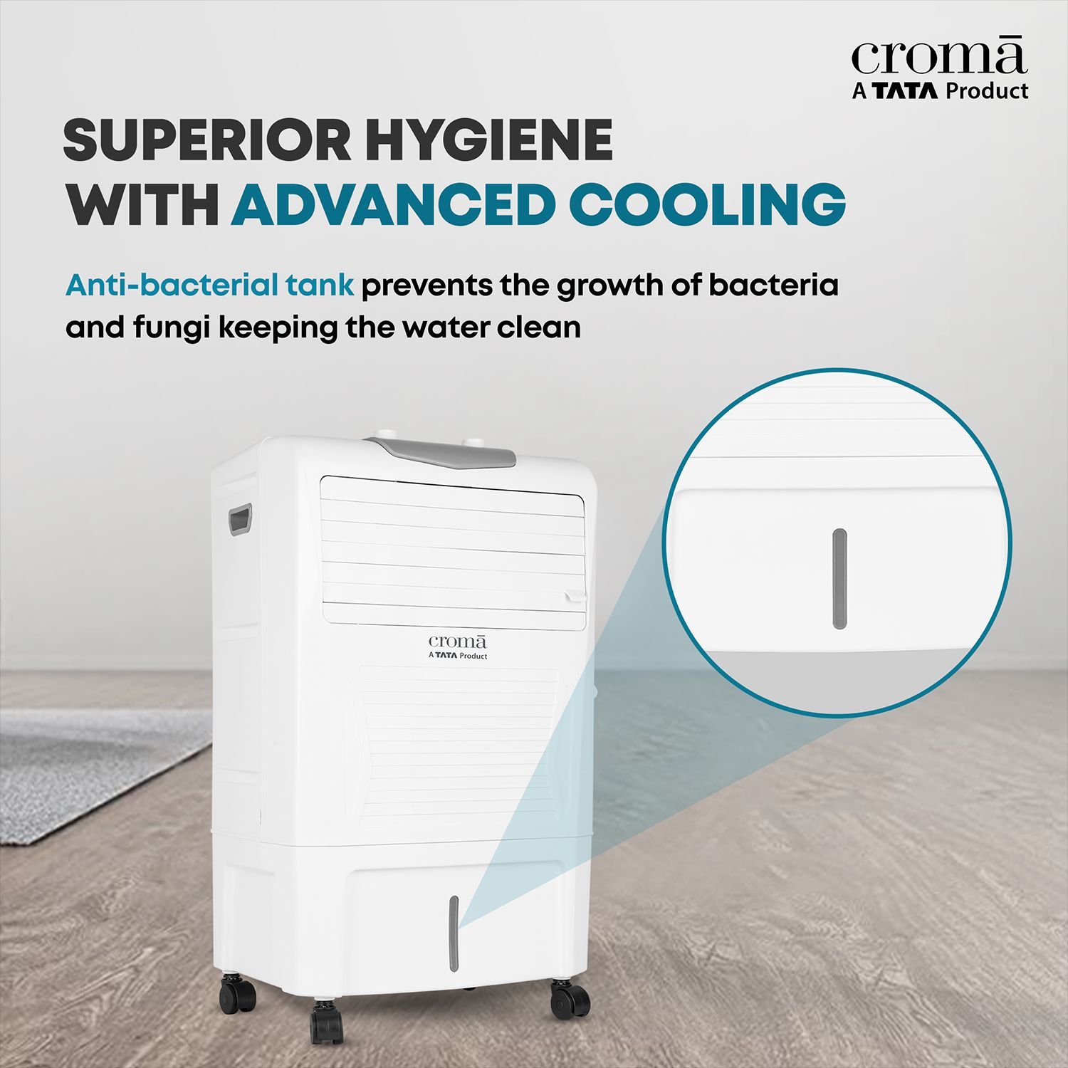 Croma 24 Litres Personal Air Cooler with Motorized Vertical Louvers (4-Way Air Deflection, White)_9