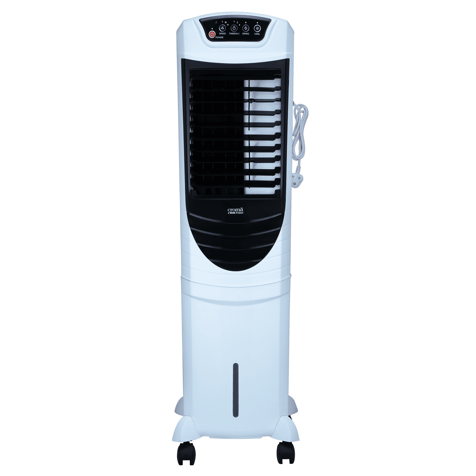 Croma 35 Litres Tower Air Cooler with Four-Way Air Deflection System (Powerful Airflow, White & Black)_2