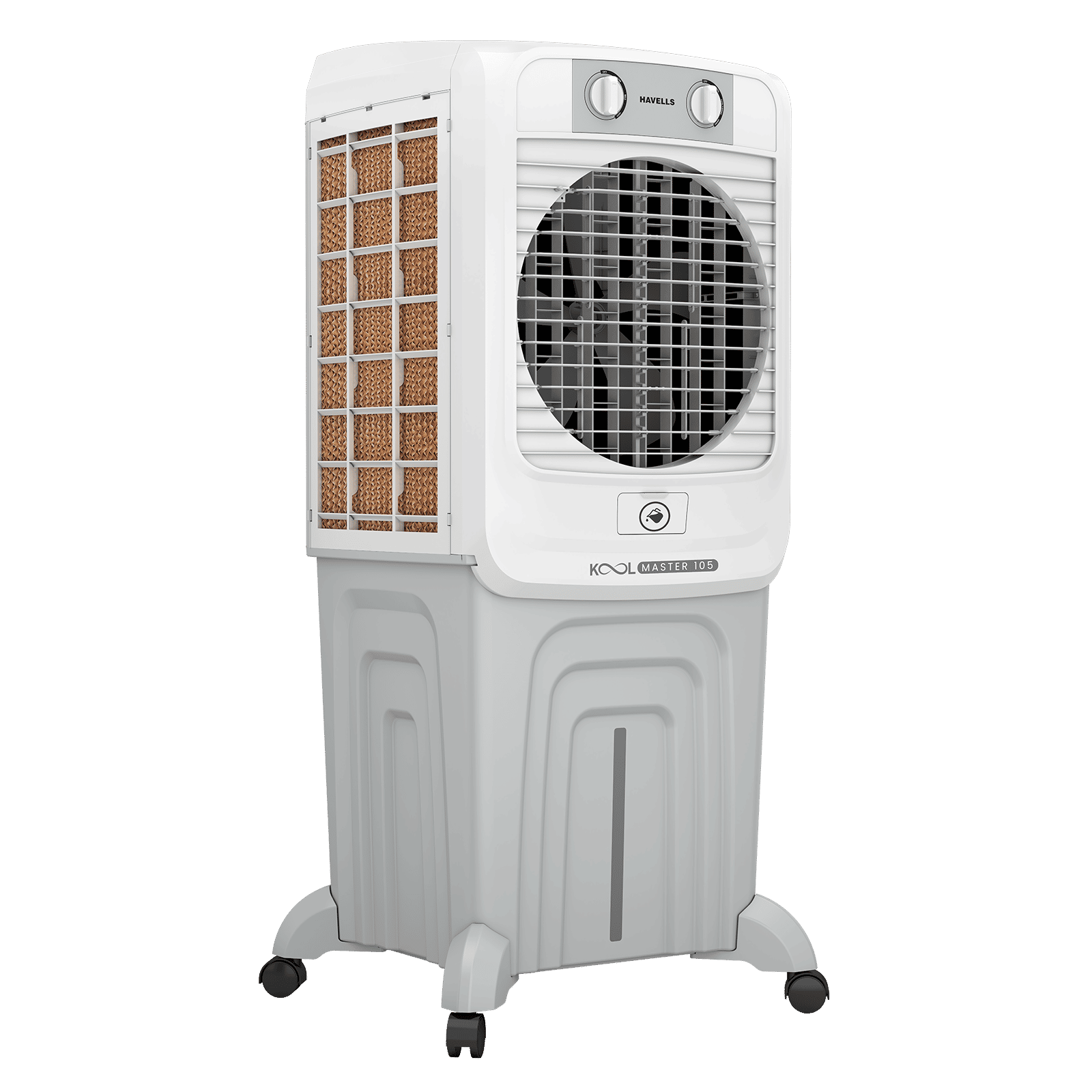 Havells KoolMaster 105 Litres Desert Air Cooler with Bacteria Shield Honeycomb Cooling Pad Technology (Dual Flow Technology, White&Grey) Havells KoolMaster 105 Litres Desert Air Cooler with Bacteria Shield Honeycomb Cooling Pad Technology (Dual Flow Technology, White&Grey)_3