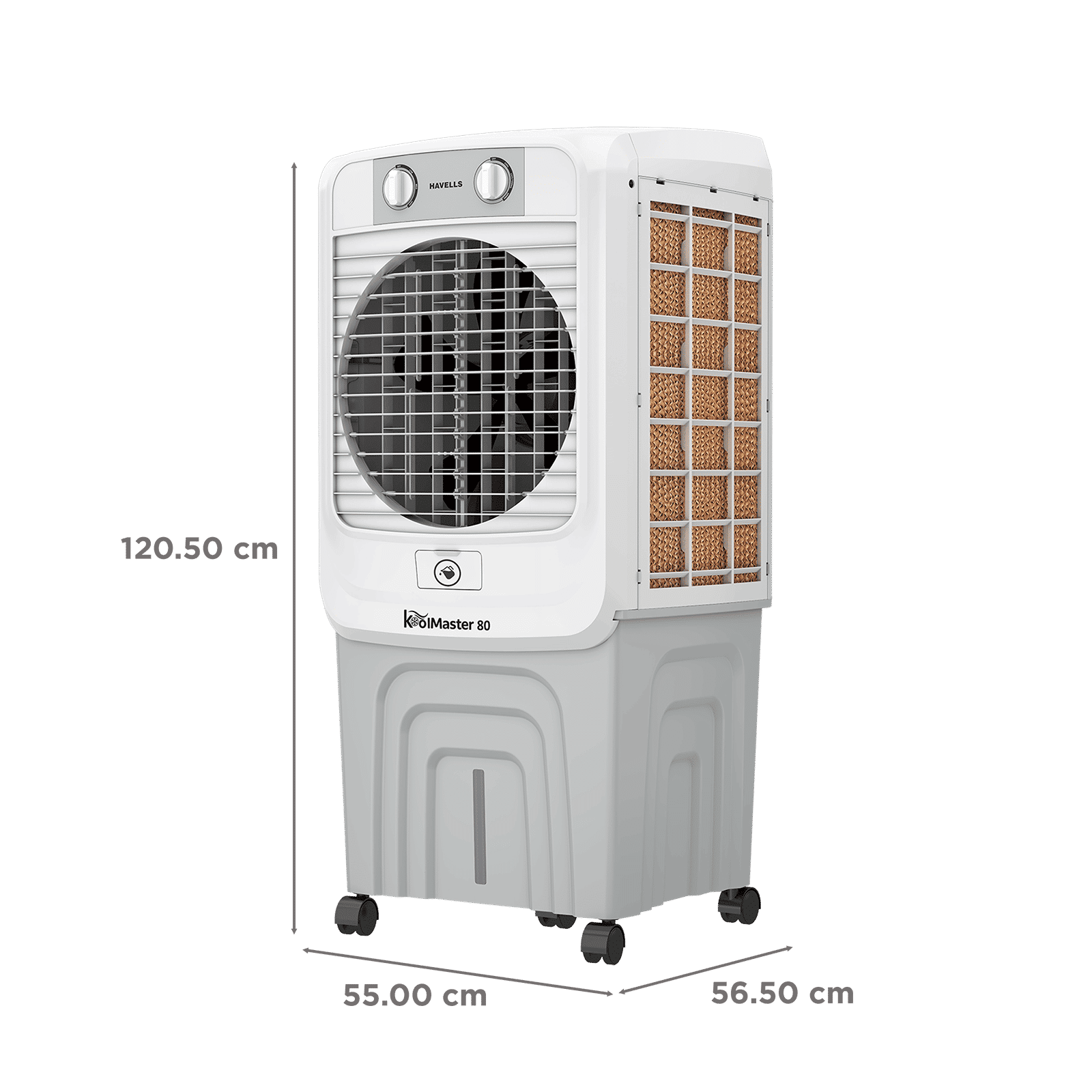 Havells KoolMaster 80 Litres Desert Air Cooler with Bacteria Shield Honeycomb Cooling Pad Technology (Dual Flow Technology, White & Grey) Havells KoolMaster 80 Litres Desert Air Cooler with Bacteria Shield Honeycomb Cooling Pad Technology (Dual Flow Technology, White & Grey)_2