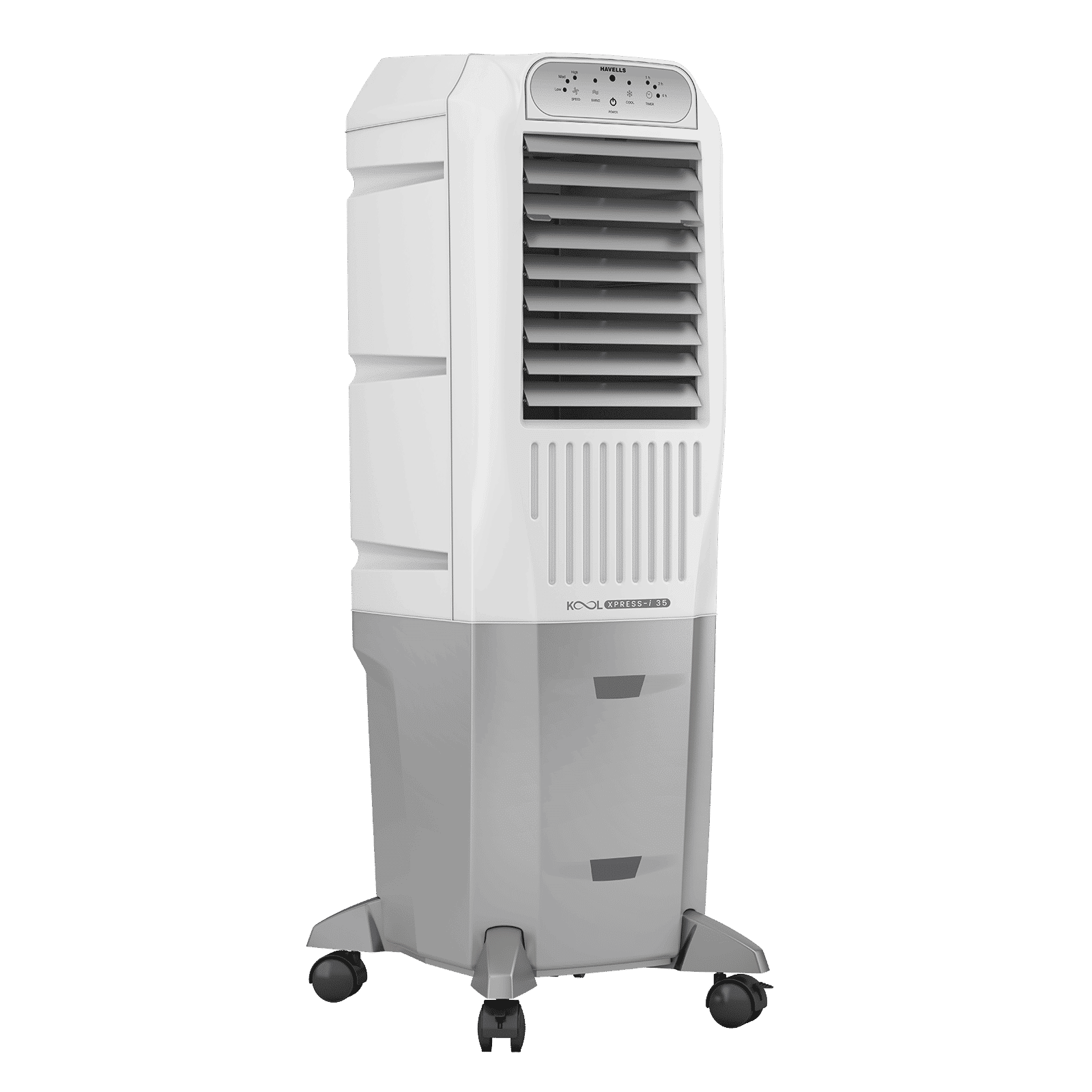 Havells Koolxpress i 35 Litres Tower Air Cooler with Low Water Alarm (Dual Flow Technology, White & Grey) Havells Koolxpress i 35 Litres Tower Air Cooler with Low Water Alarm (Dual Flow Technology, White & Grey)_3